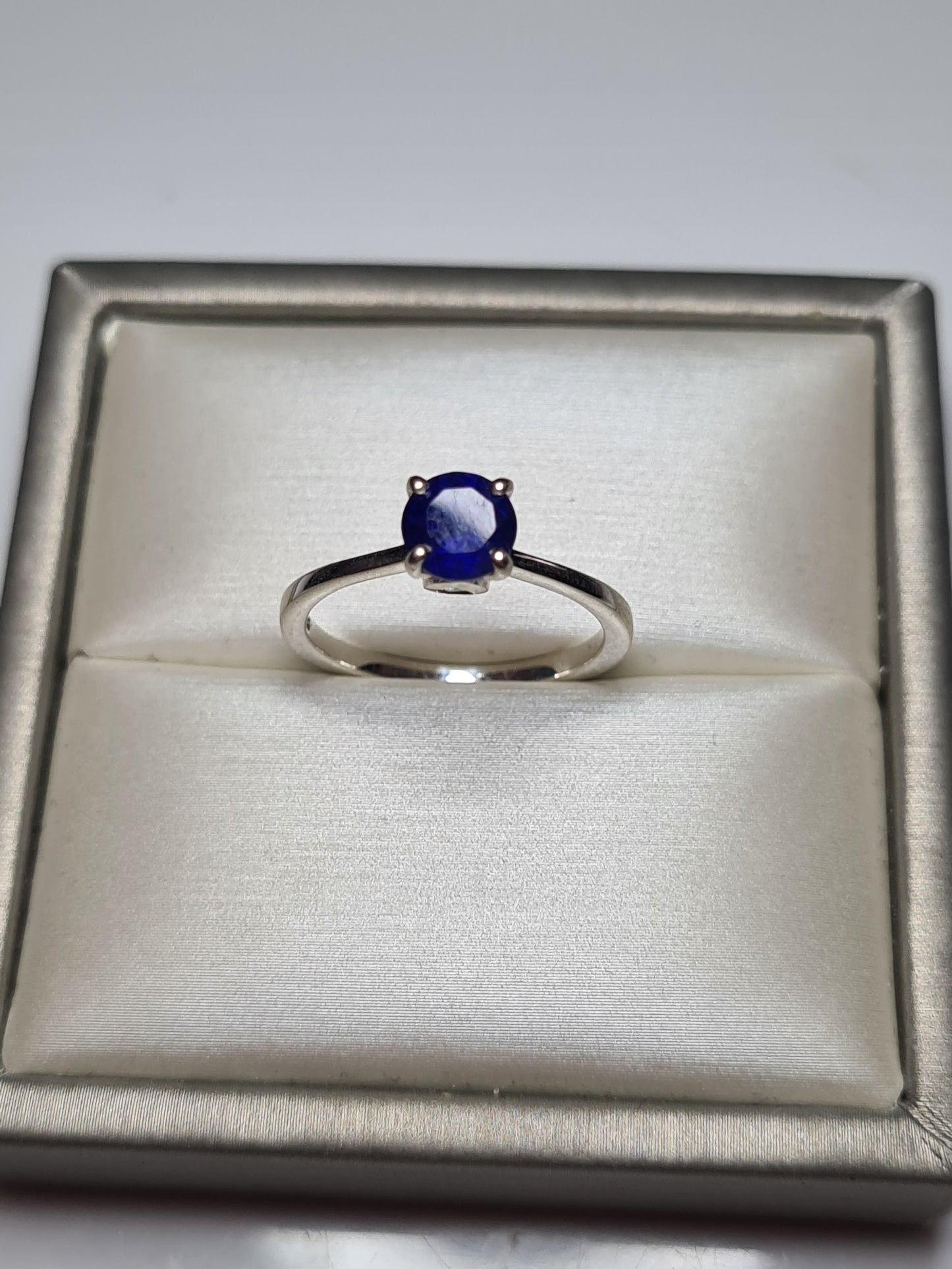 Masoala Sapphire and Blue Apatite Ring in Sterling Silver SIZES M , N