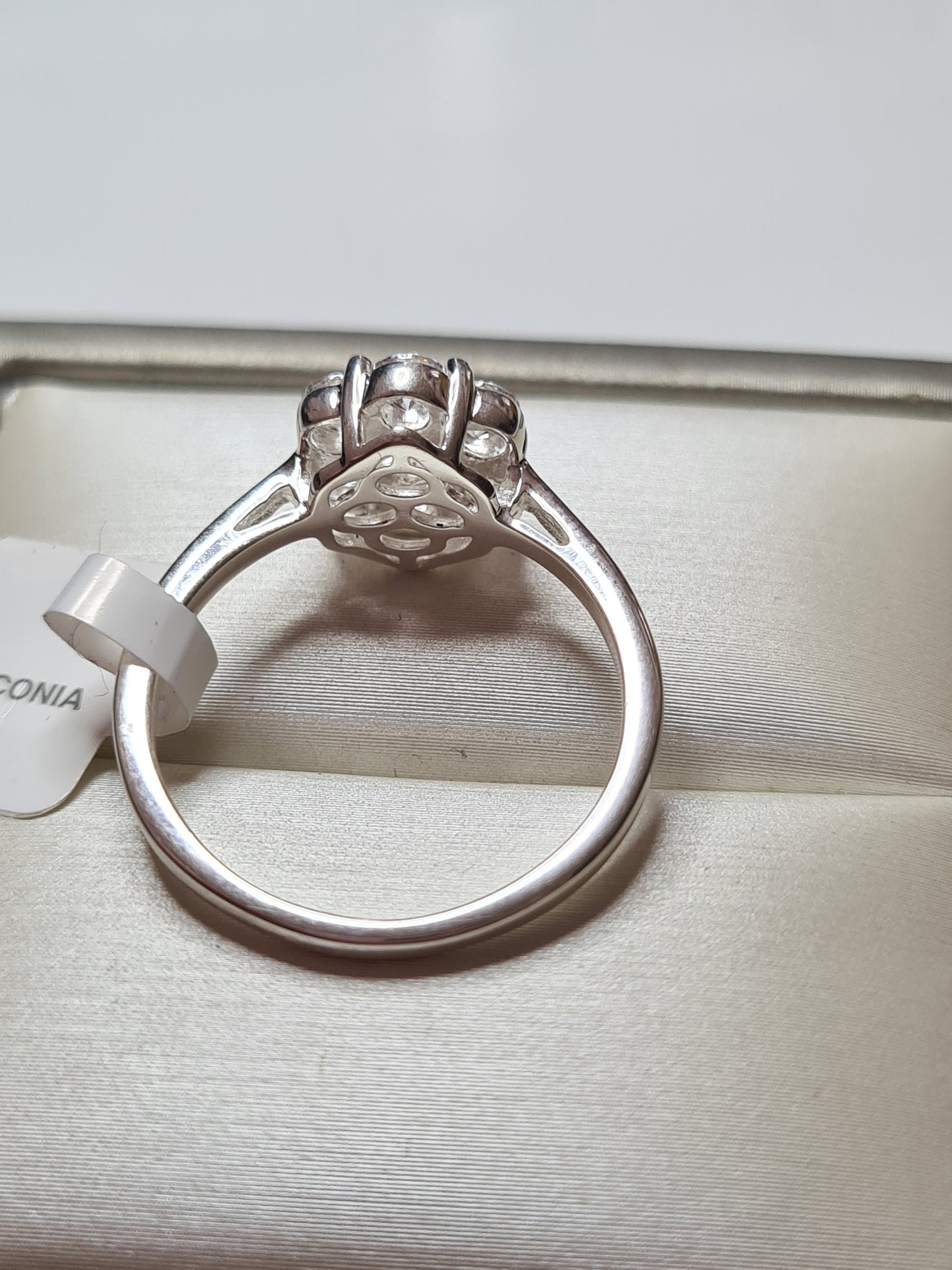 Swarovski Zirconia Pressure Set Ring set in Sterling Silver SIZE S