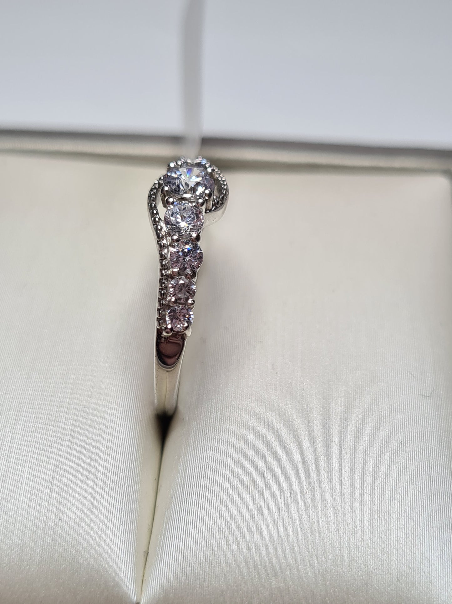 1.3ct Simulated Diamond Bypass Ring Sterling Silver SIZES M,O