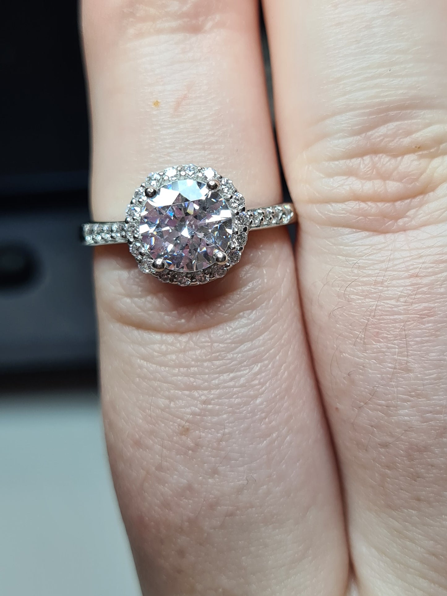 2 Piece Set SWAROVSKI ZIRCONIA Pendant And Ring Set in Sterling Silver RING SIZES L, N, Q