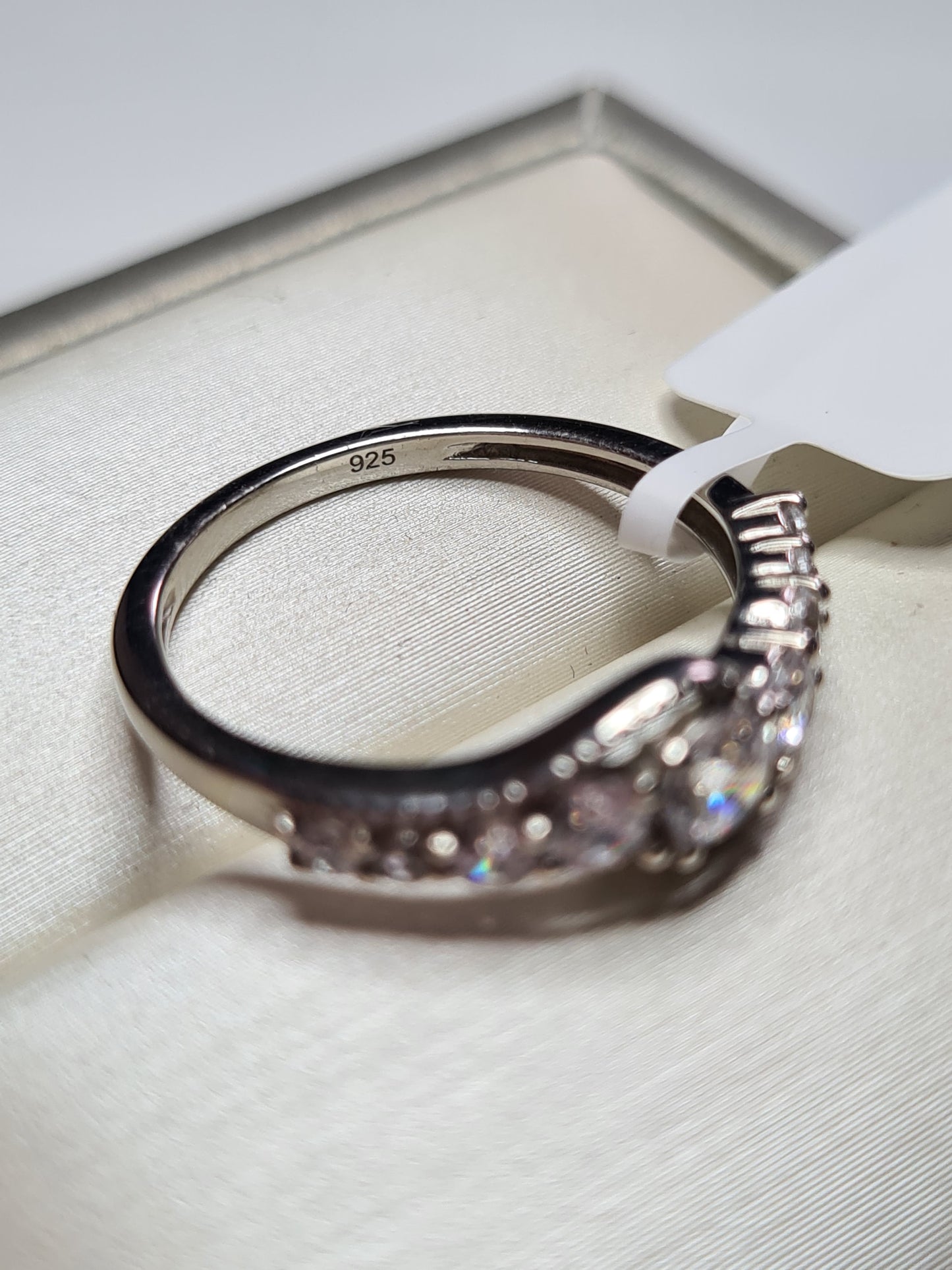 1.3ct Simulated Diamond Bypass Ring Sterling Silver SIZES M,O