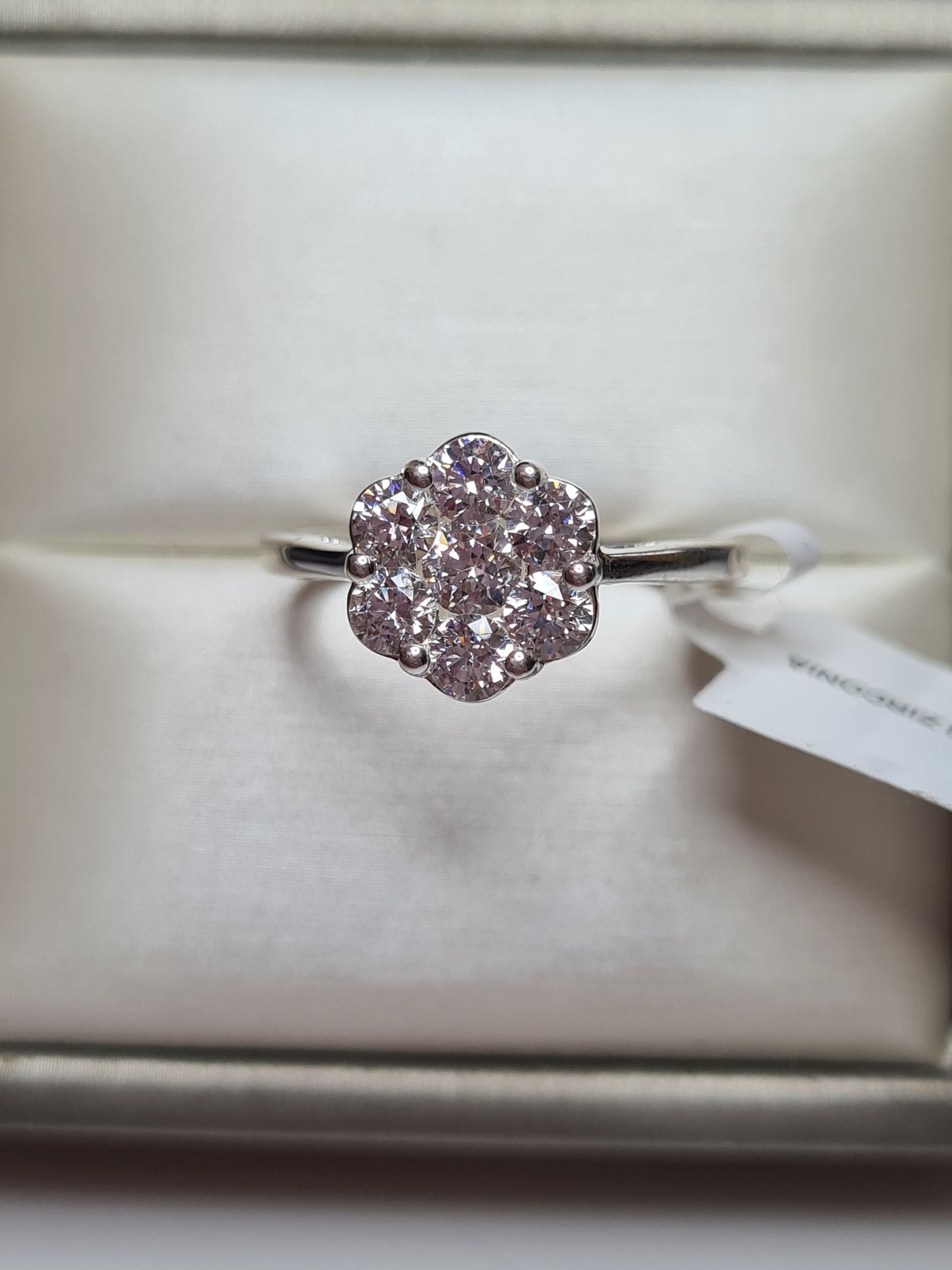 Swarovski Zirconia Pressure Set Ring set in Sterling Silver SIZE S