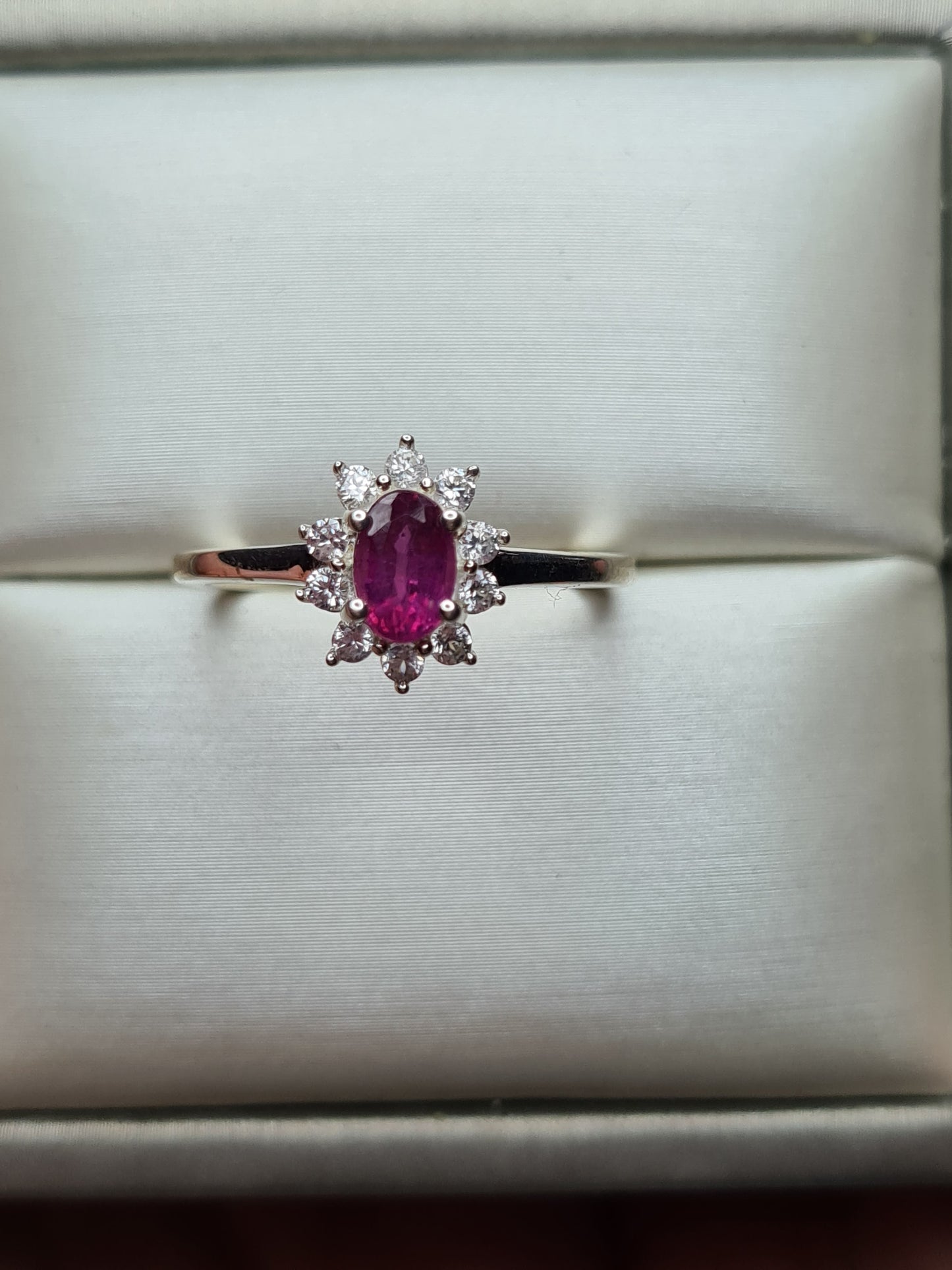 Orissa Rose Garnet and Natural Cambodian Zircon Ring in 925 Sterling Silver SIZE P