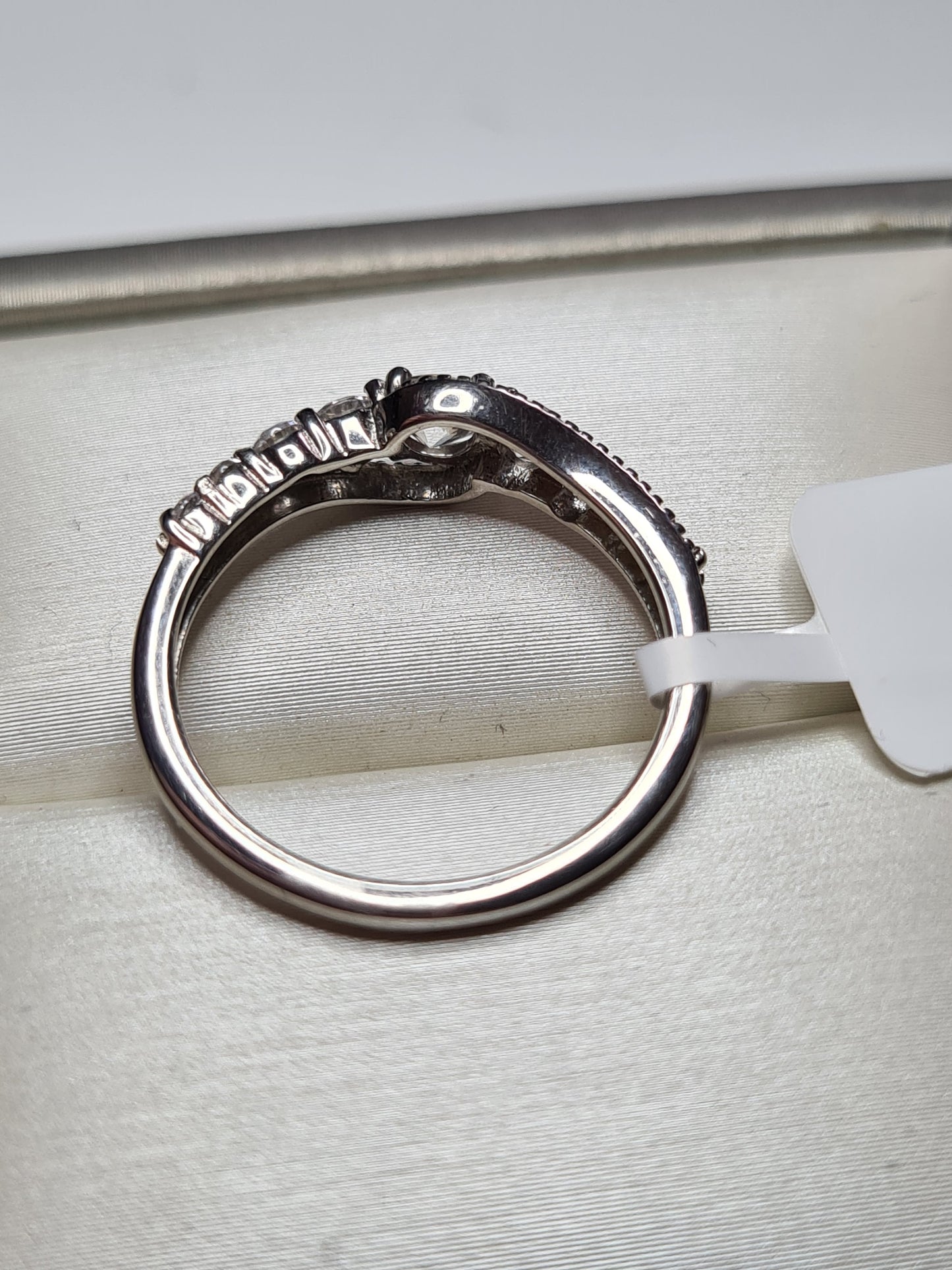 1.3ct Simulated Diamond Bypass Ring Sterling Silver SIZES M,O