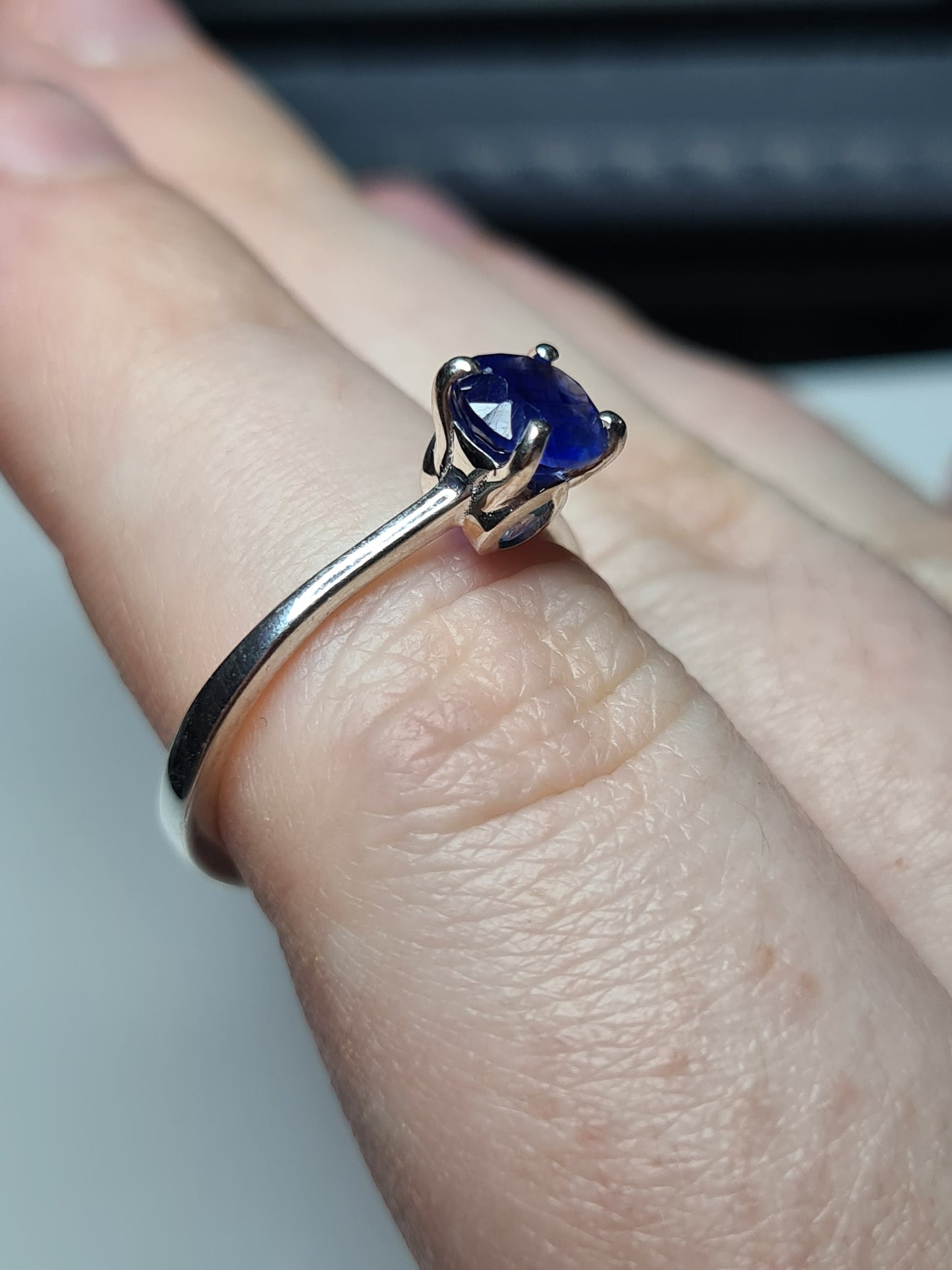 Masoala Sapphire and Blue Apatite Ring in Sterling Silver SIZES M , N