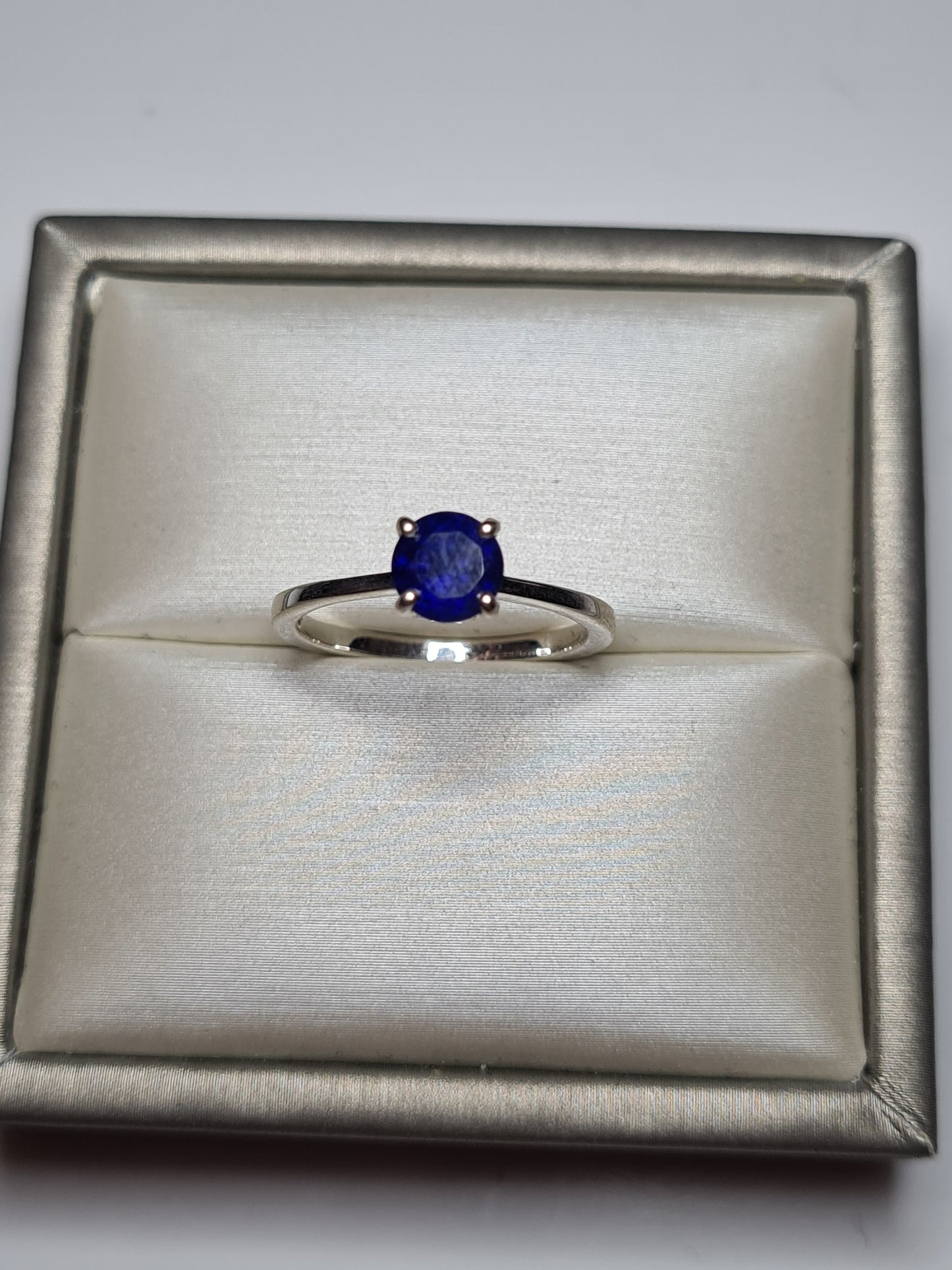 Masoala Sapphire and Blue Apatite Ring in Sterling Silver SIZES M , N