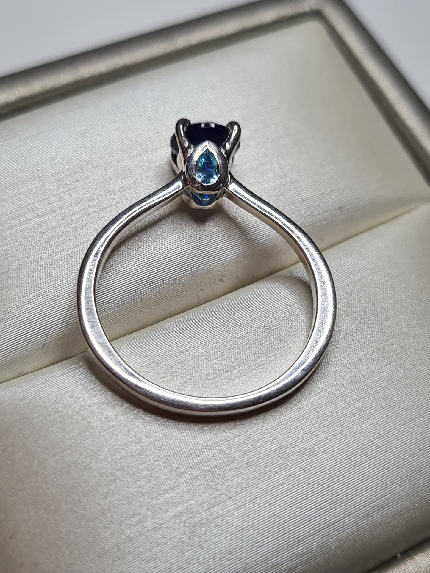 Masoala Sapphire and Blue Apatite Ring in Sterling Silver SIZES M , N
