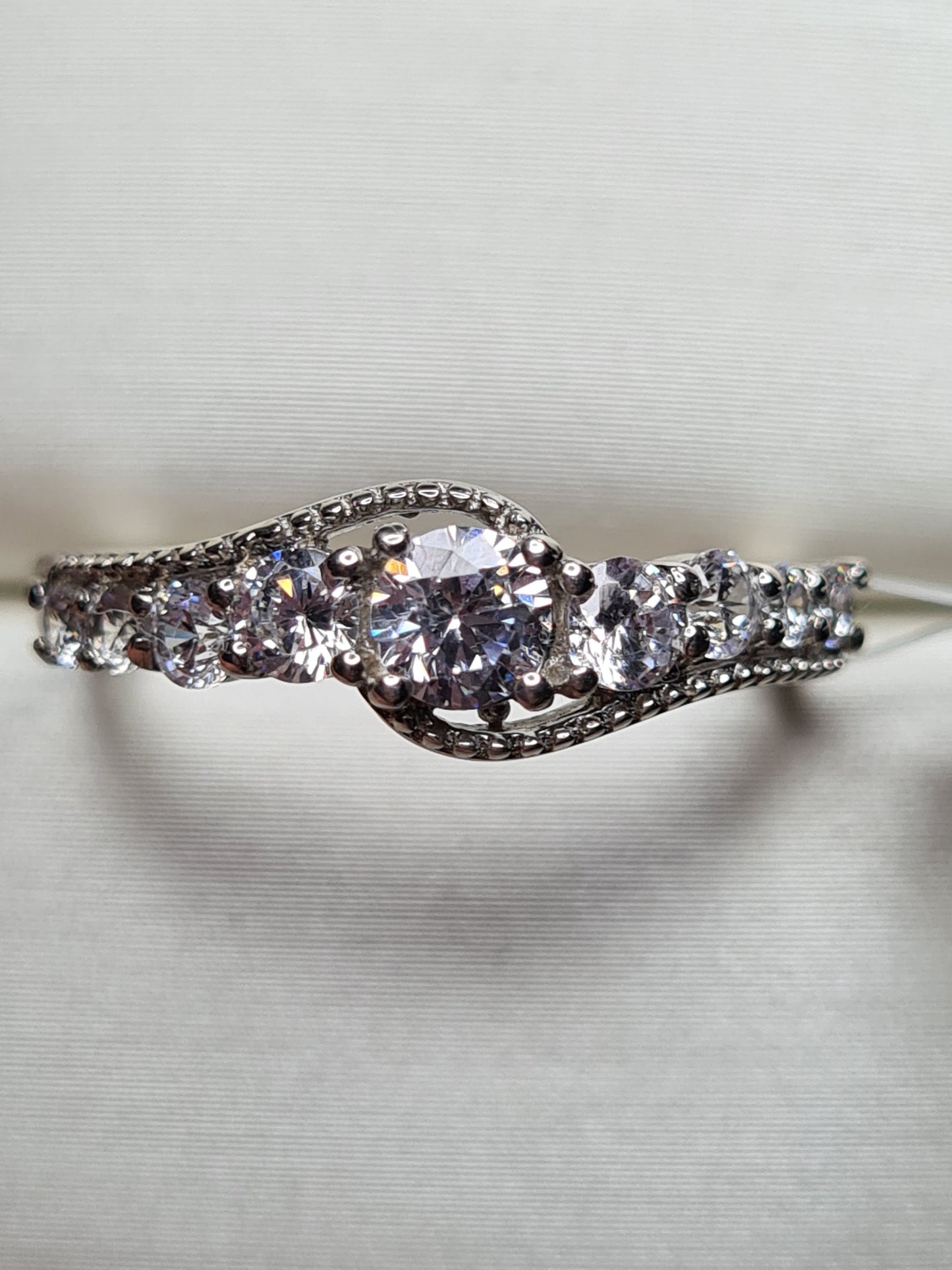 1.3ct Simulated Diamond Bypass Ring Sterling Silver SIZES M,O