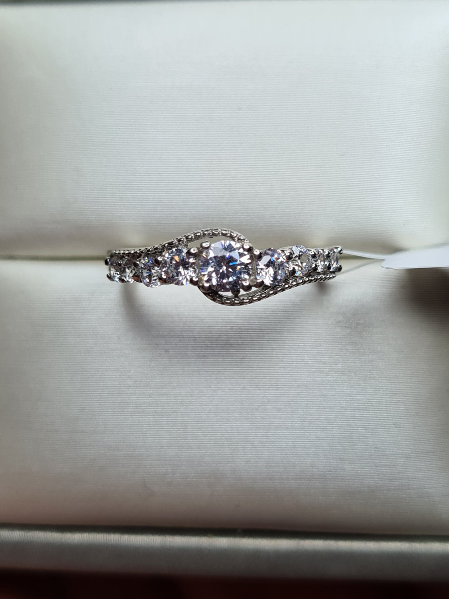 1.3ct Simulated Diamond Bypass Ring Sterling Silver SIZES M,O