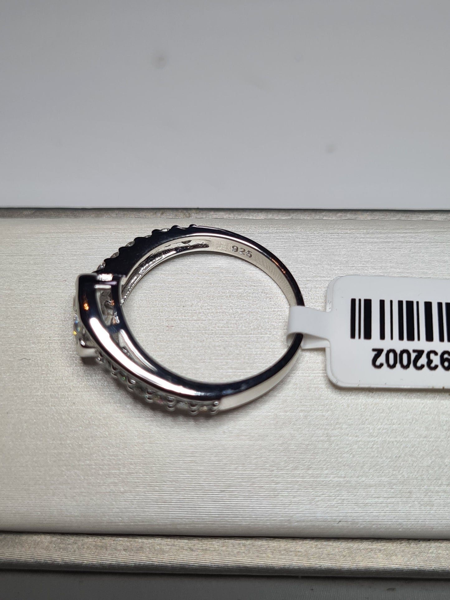 Moissanite SIZE L Bypass Ring 925 Sterling Silver SIZE L