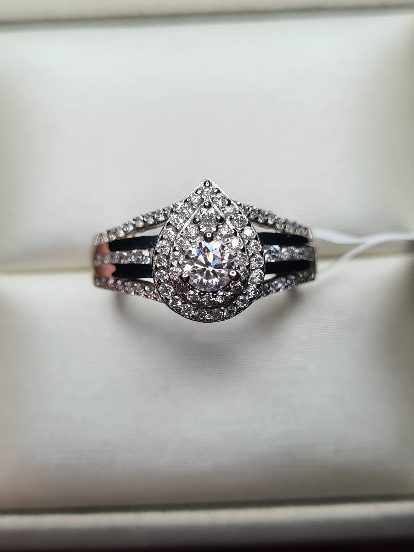 0.978ct Moissanite Cluster Ring 925 sterling silver SIZE O