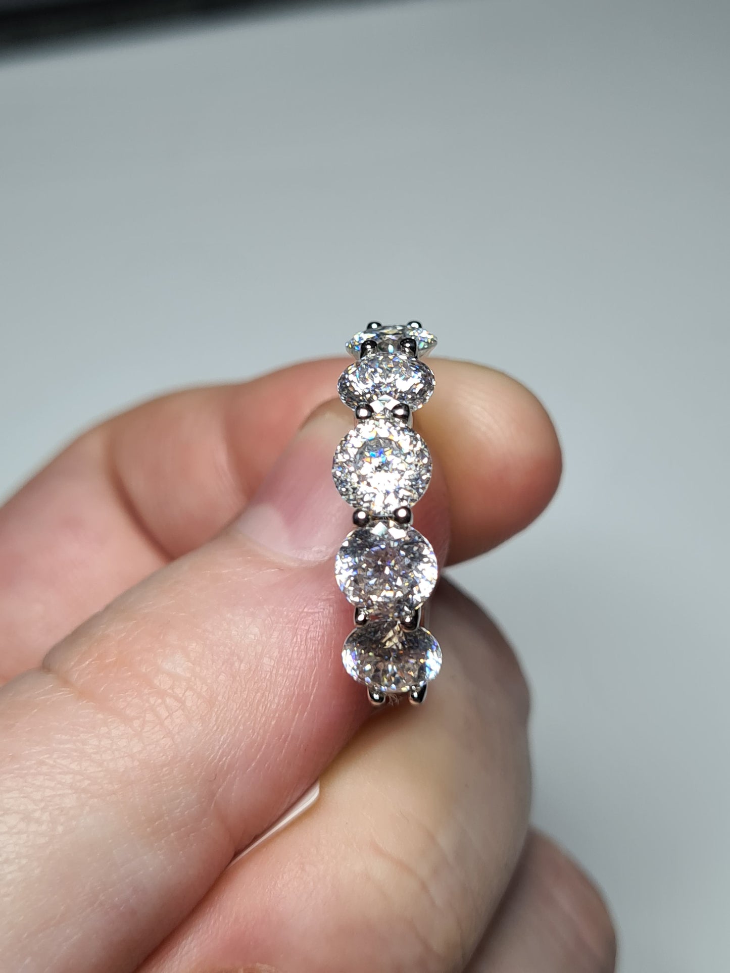 3.99ct 5 stone moissanite Ring 925 sterling silver SIZE O