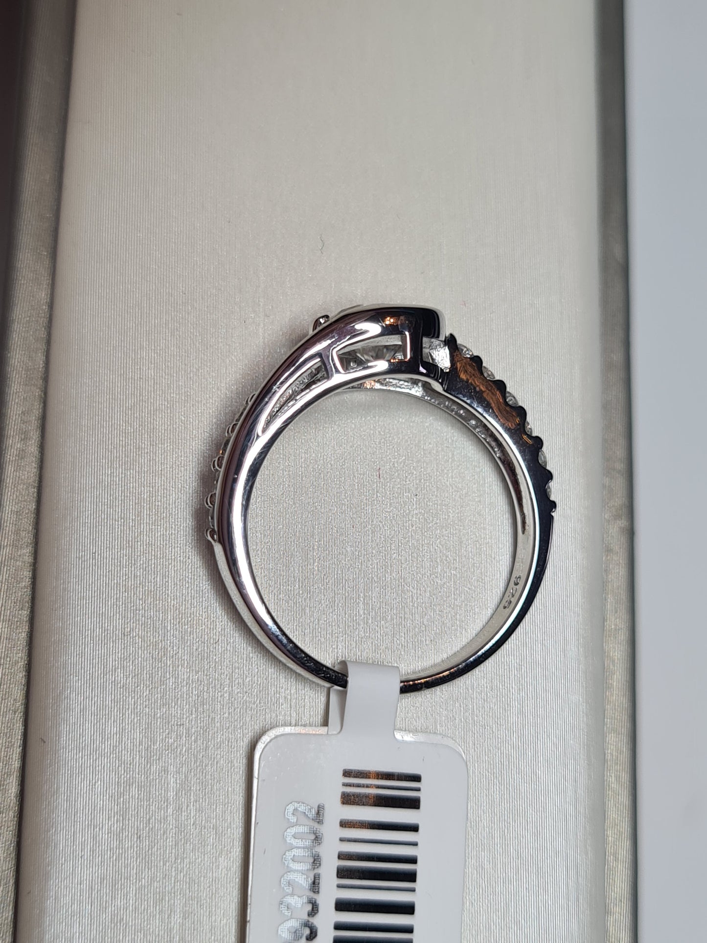 Moissanite SIZE L Bypass Ring 925 Sterling Silver SIZE L