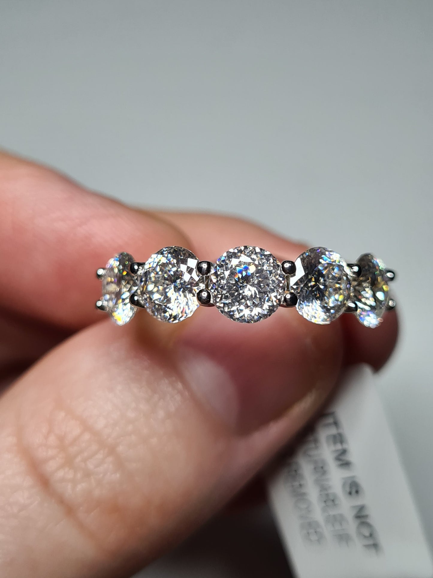 3.99ct 5 stone moissanite Ring 925 sterling silver SIZE O