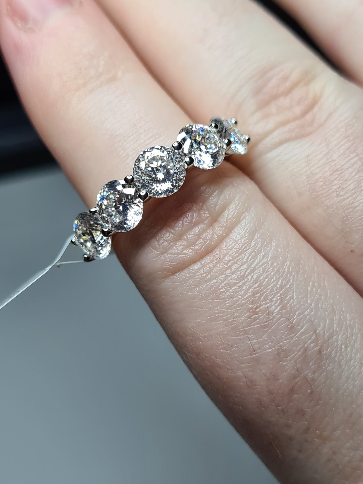 3.99ct 5 stone moissanite Ring 925 sterling silver SIZE O