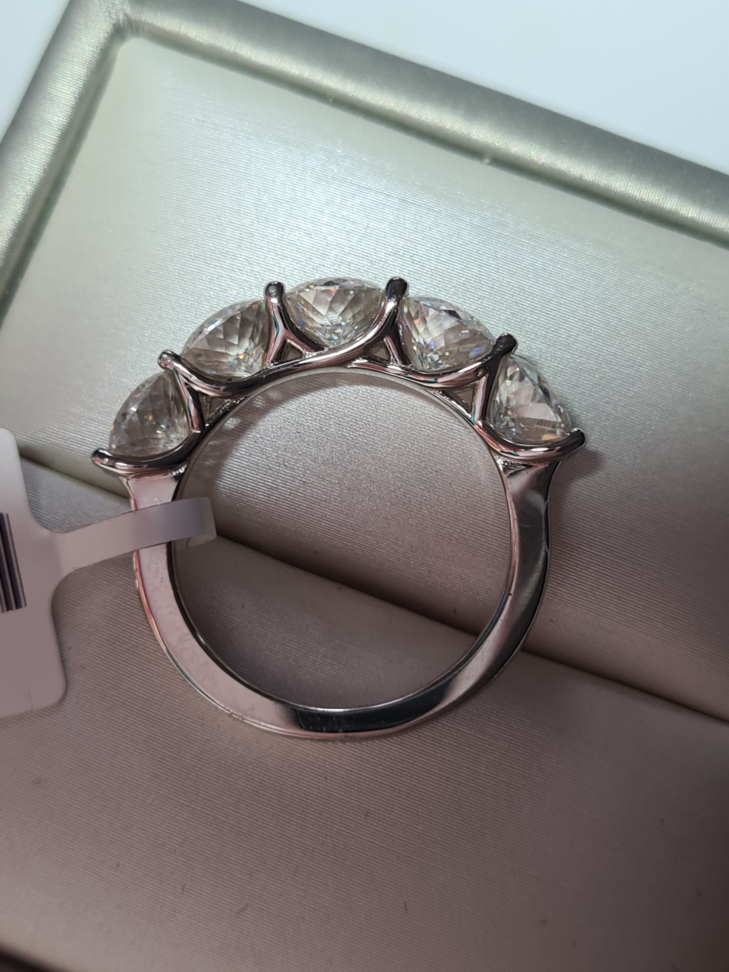 3.99ct 5 stone moissanite Ring 925 sterling silver SIZE O