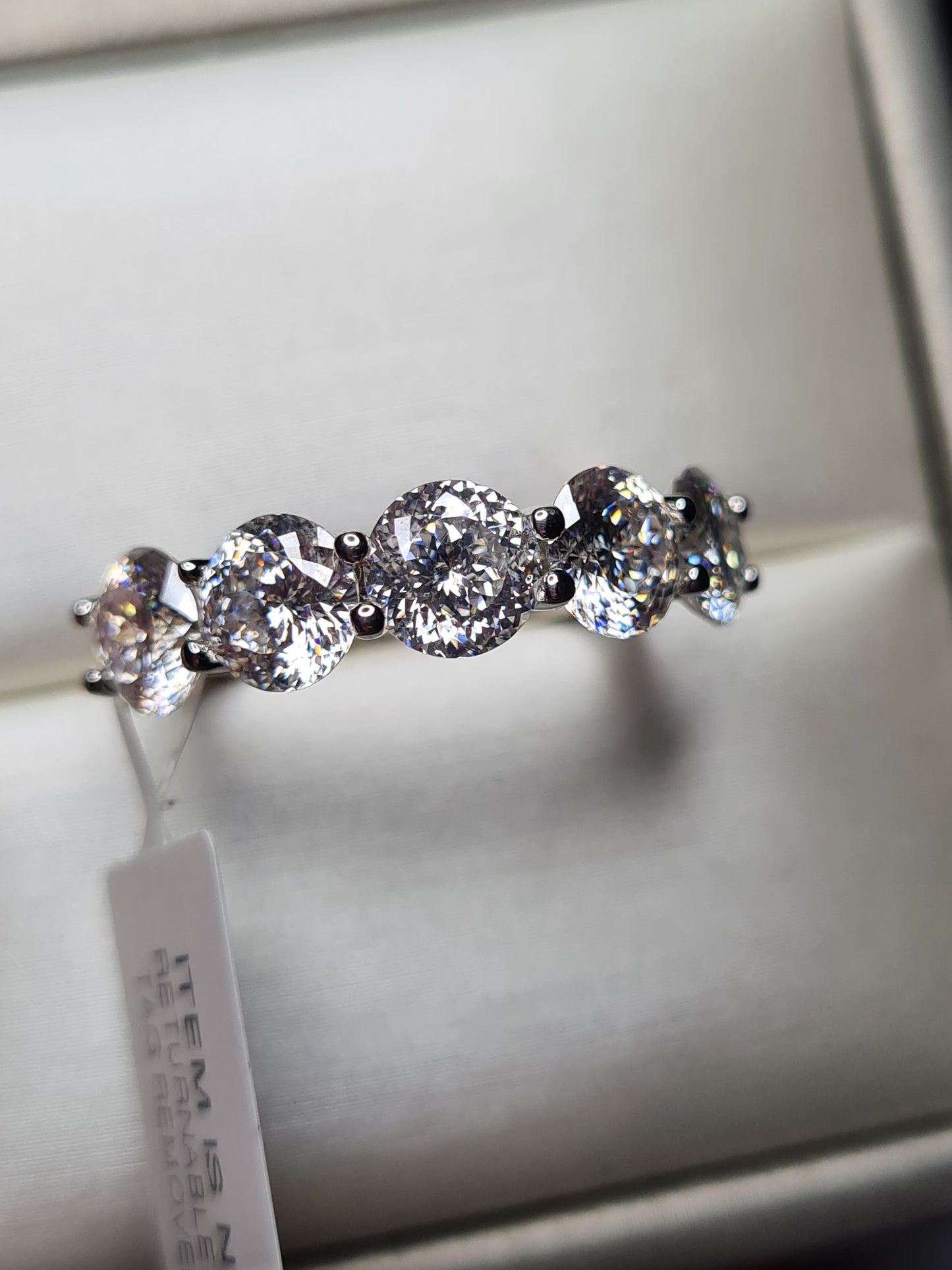 3.99ct 5 stone moissanite Ring 925 sterling silver SIZE O