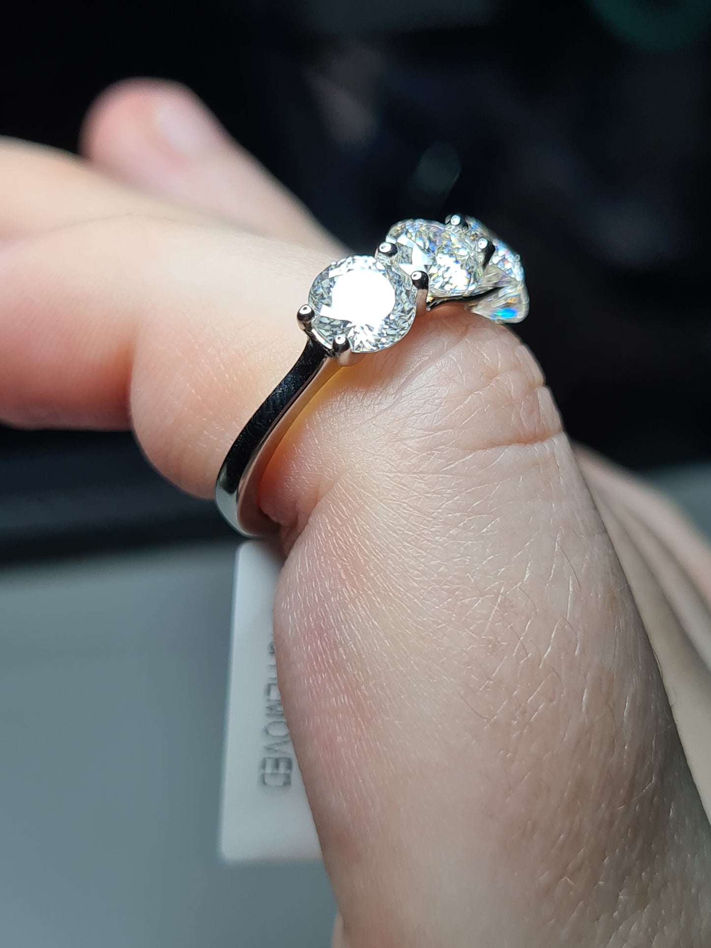 3.99ct 5 stone moissanite Ring 925 sterling silver SIZE O