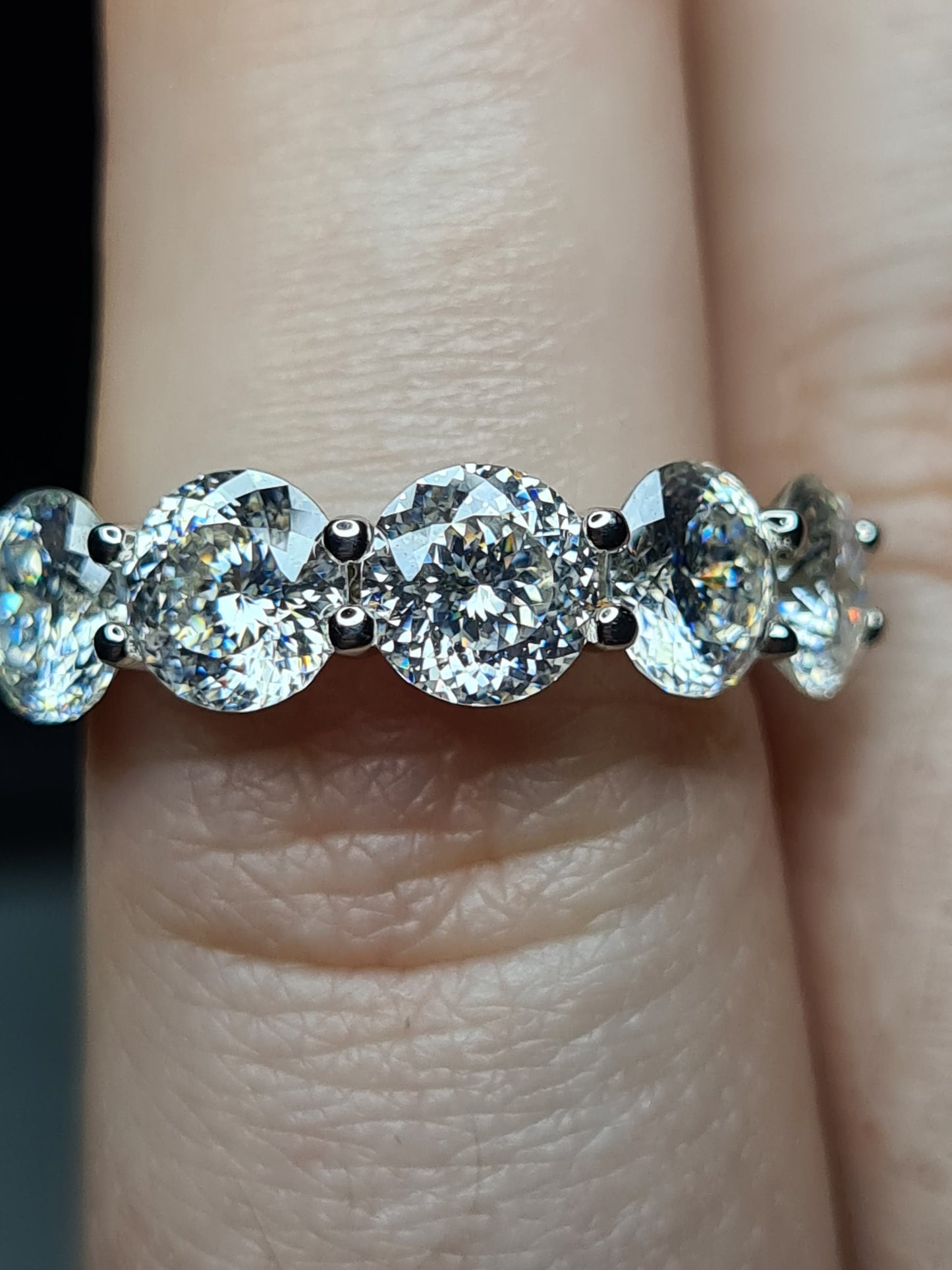 3.99ct 5 stone moissanite Ring 925 sterling silver SIZE O