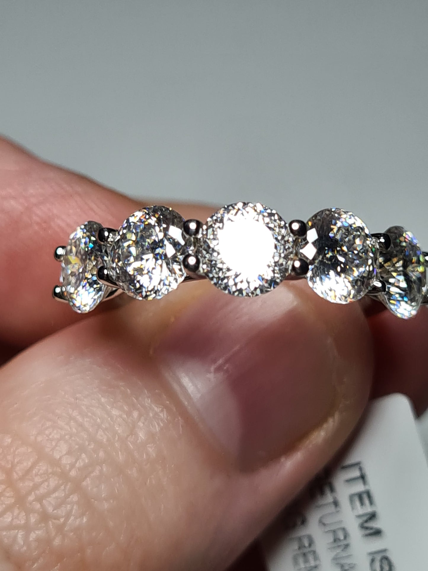 3.99ct 5 stone moissanite Ring 925 sterling silver SIZE O