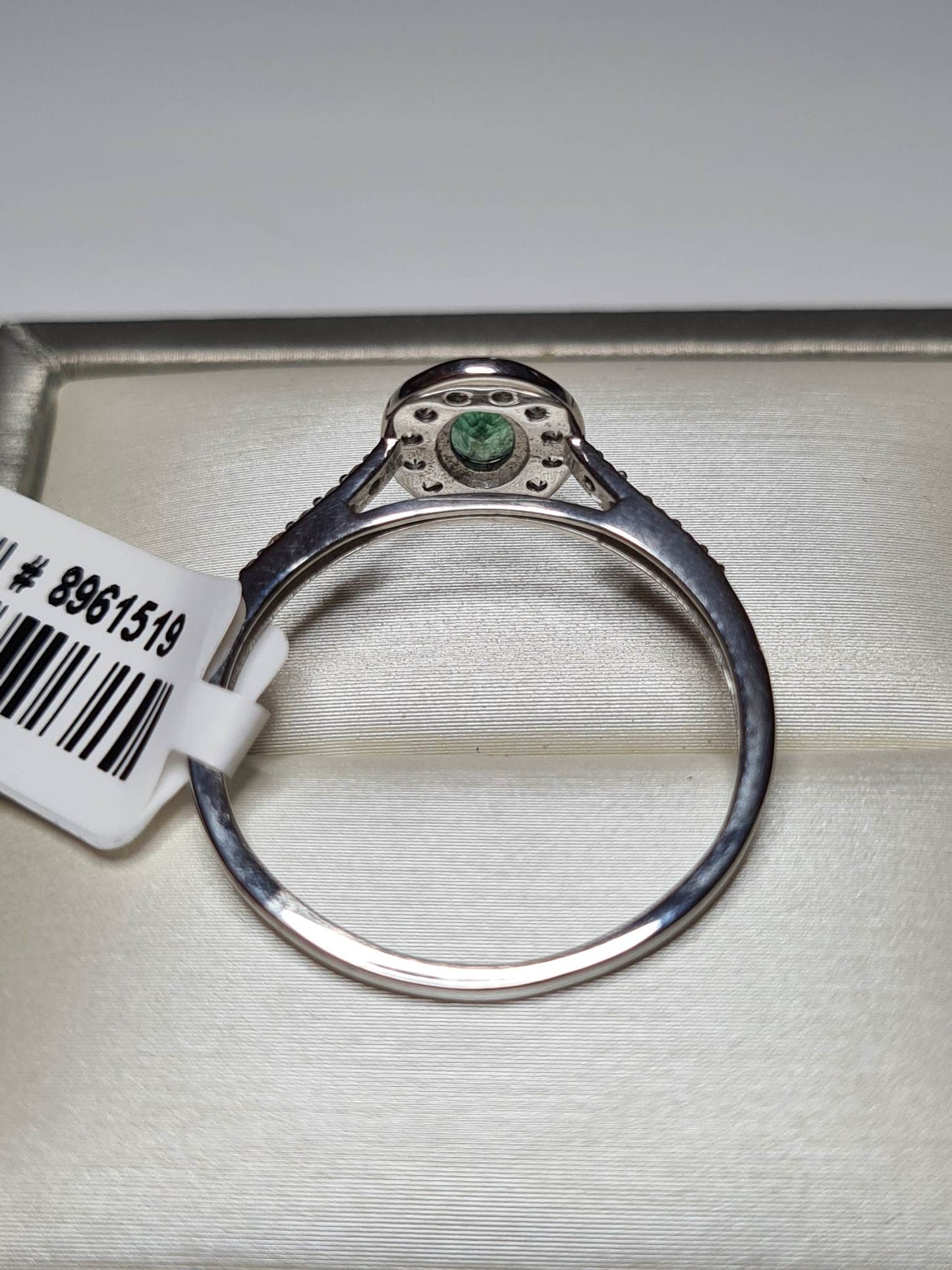 Zambian Emerald and Natural Cambodian Zircon Ring 925 Sterling Silver SIZES N,O,W