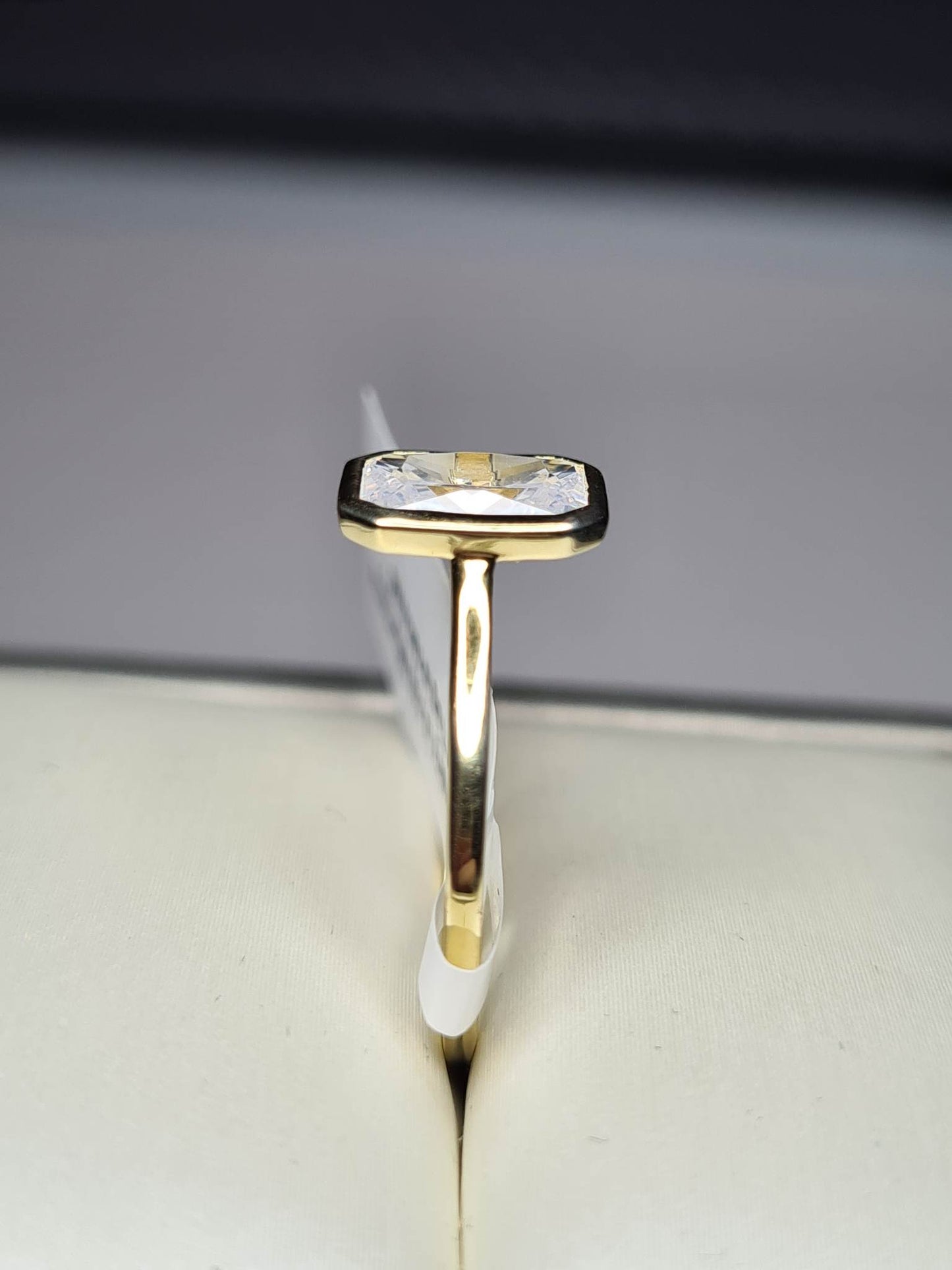 Simulated Diamond Octagon Cut Solitaire Ring SIZES N, O