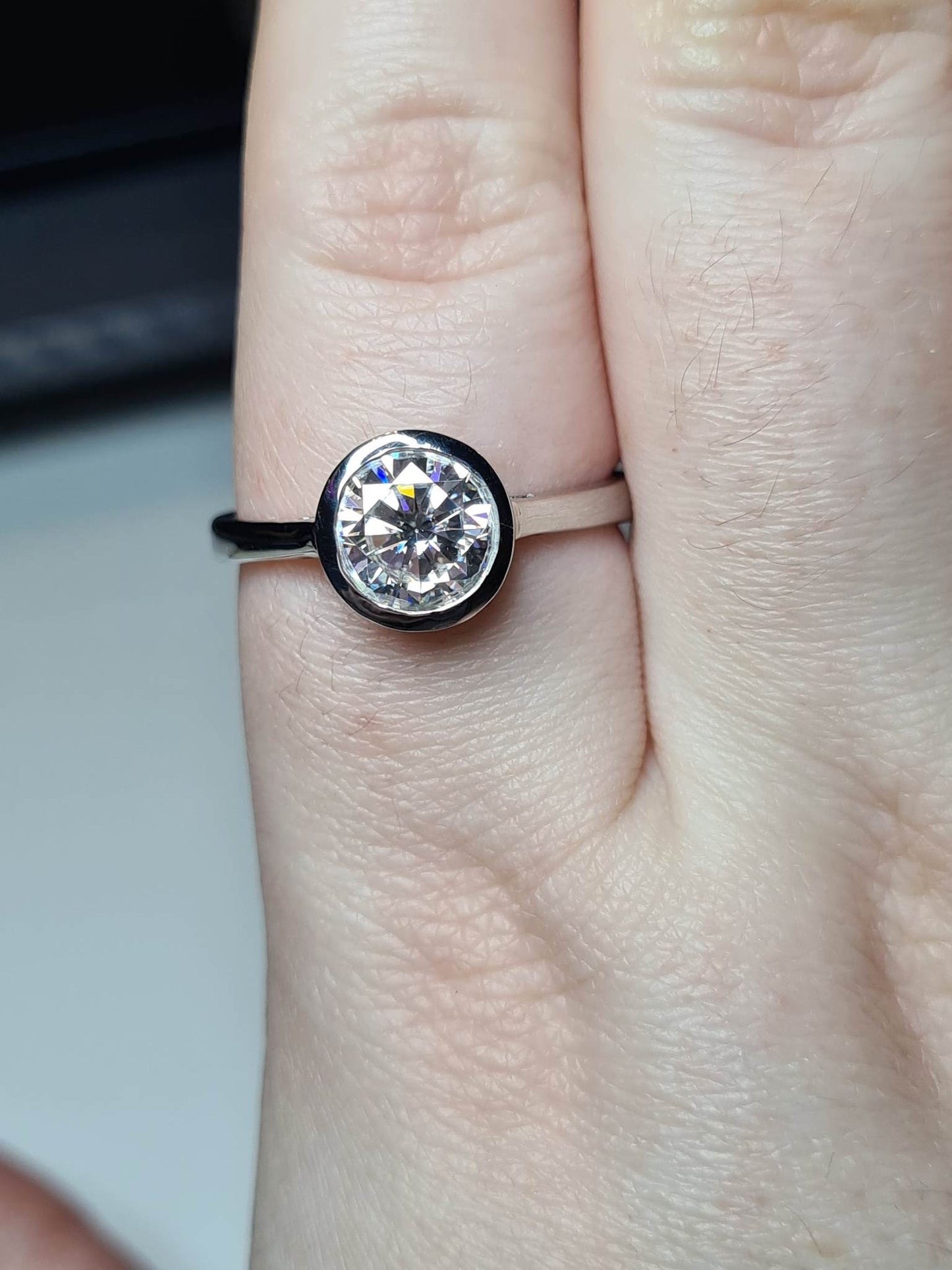 2ct Solitaire Moissanite Solitaire Ring 925 Sterling Silver SIZE V