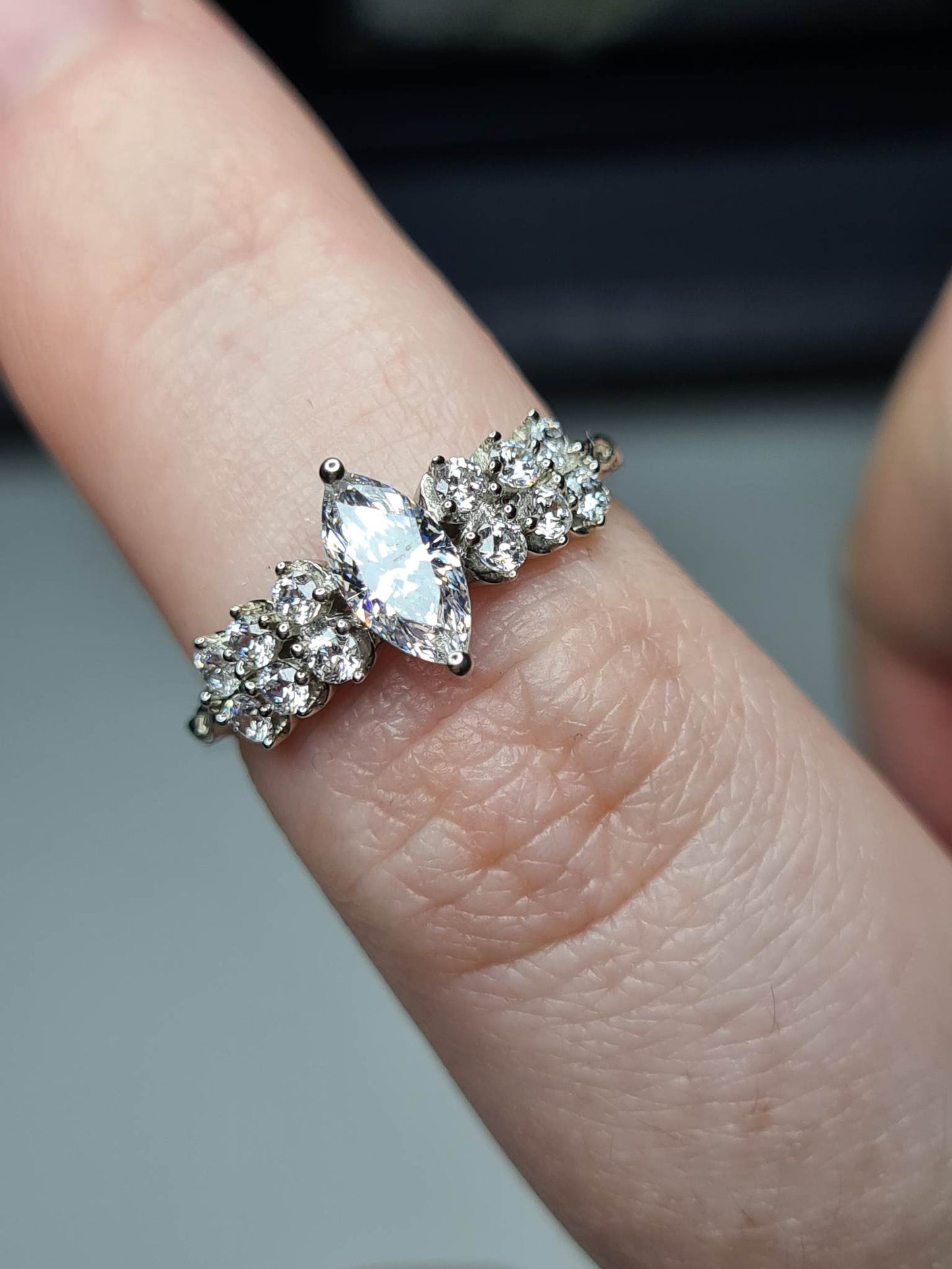 Swarovski Zirconia Marquise Cut Cluster Ring SIZES L, M, P, R, S , T