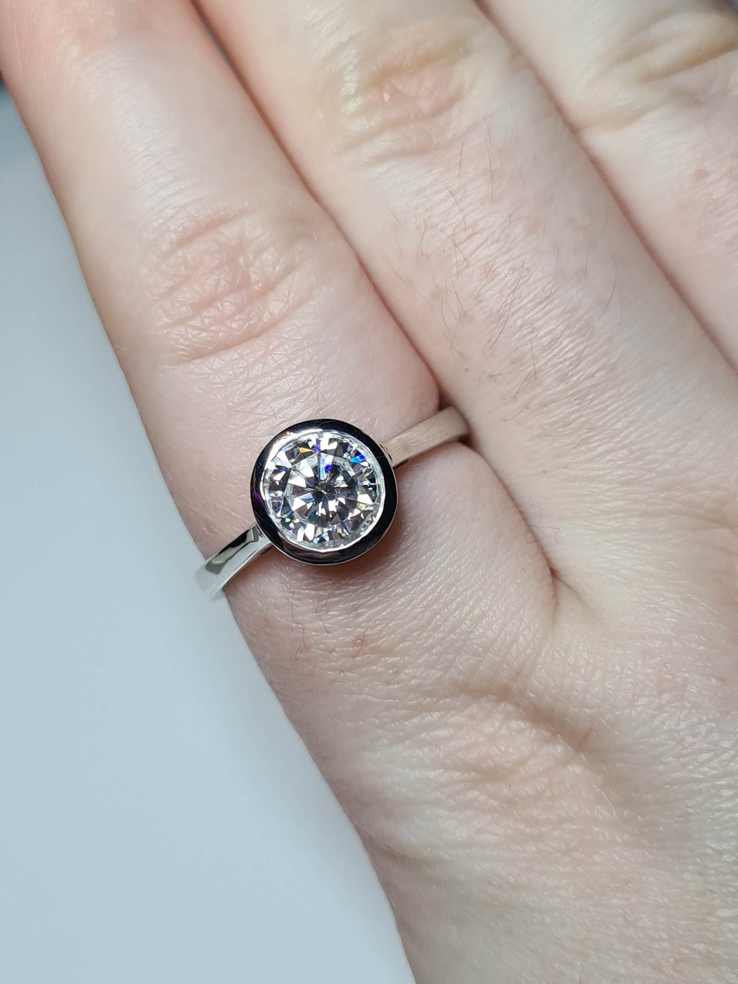 2ct Solitaire Moissanite Solitaire Ring 925 Sterling Silver SIZE V