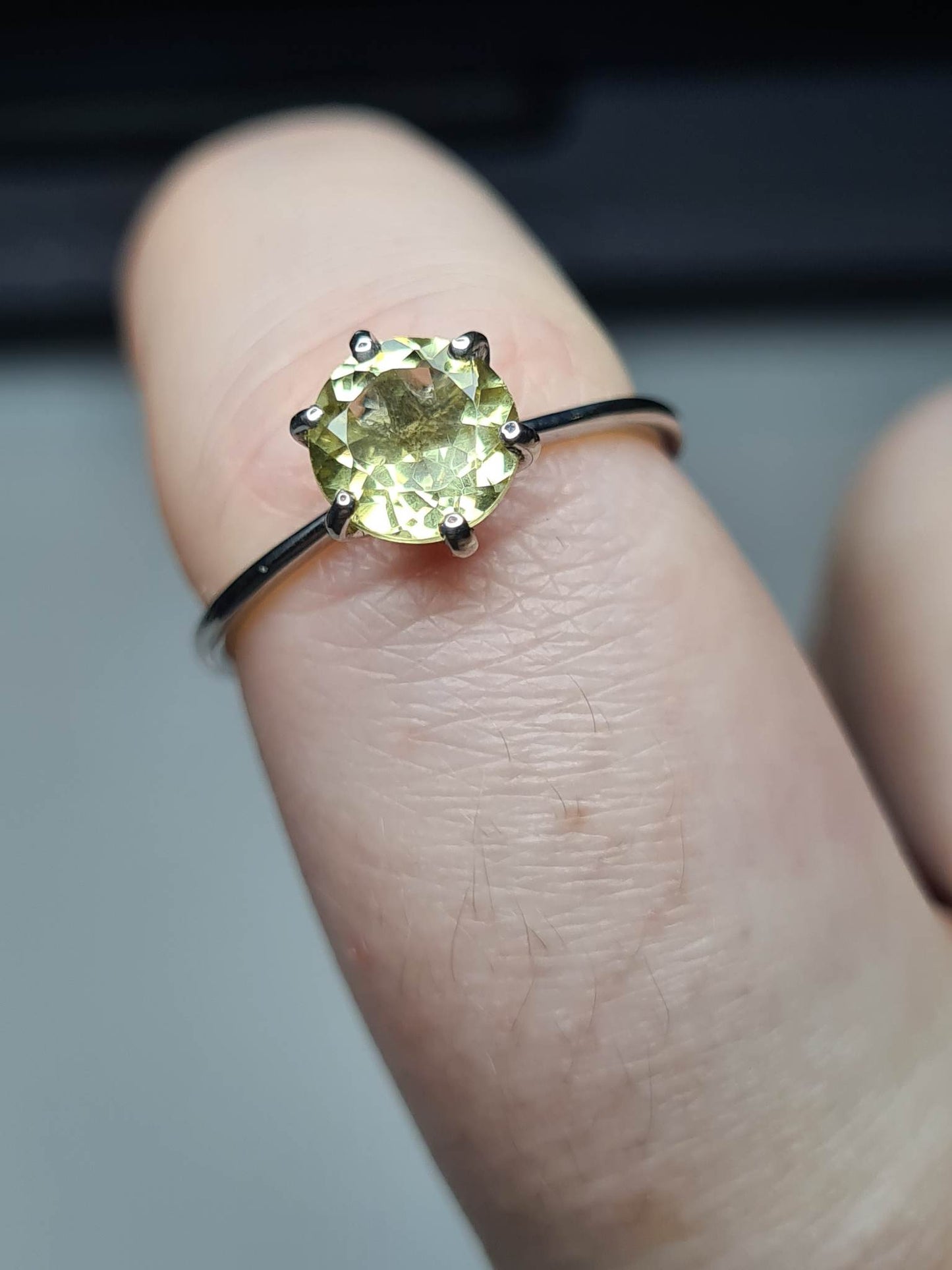 1.25 Ct. Yellow Apatite Solitaire Ring 925 Sterling Silver SIZE P