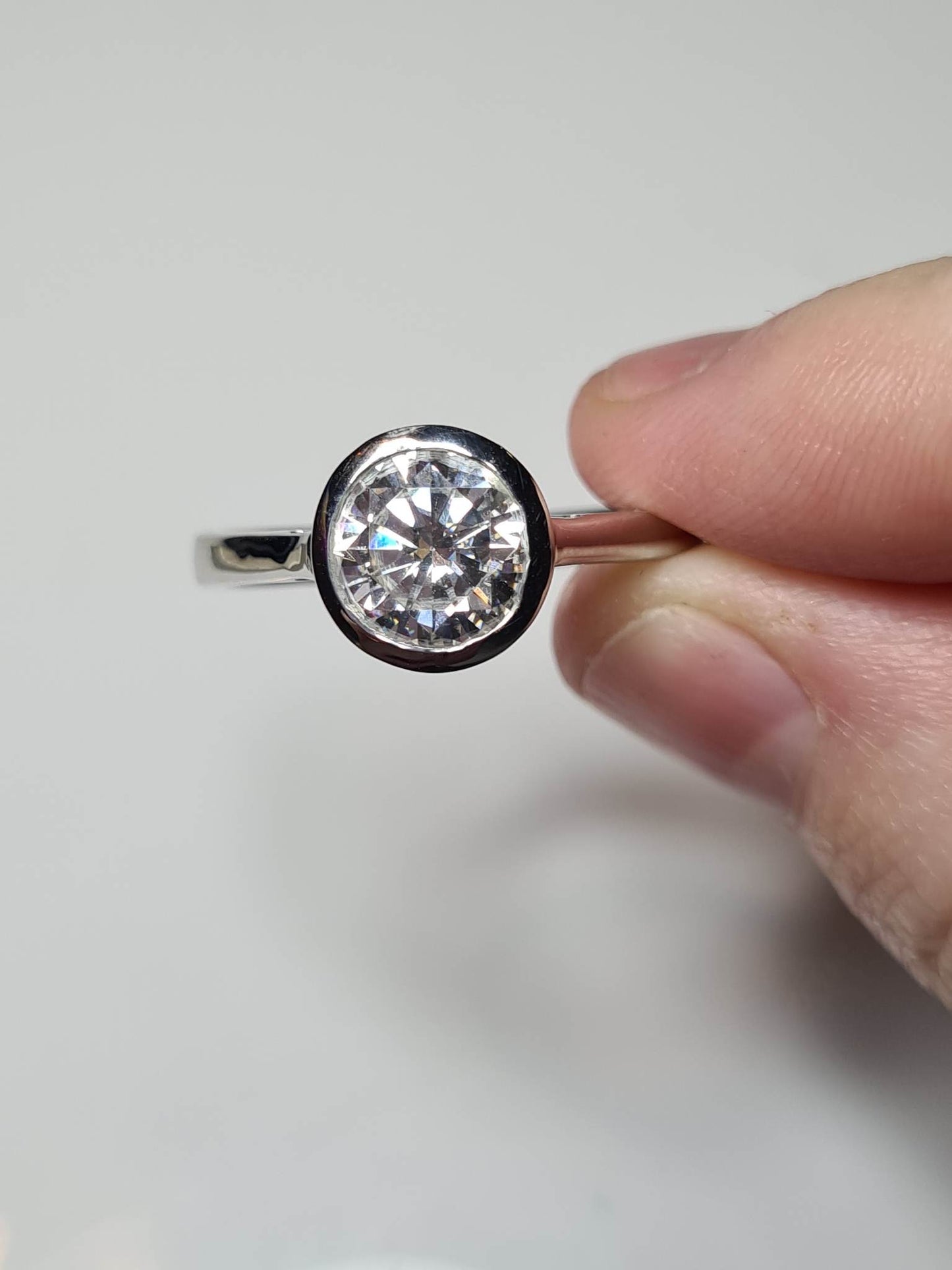 2ct Solitaire Moissanite Solitaire Ring 925 Sterling Silver SIZE V