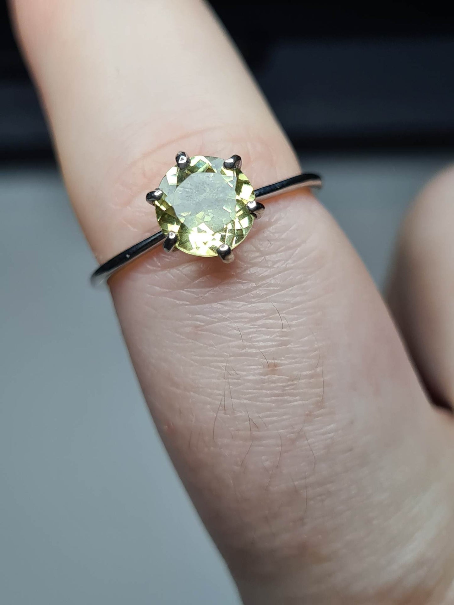 1.25 Ct. Yellow Apatite Solitaire Ring 925 Sterling Silver SIZE P