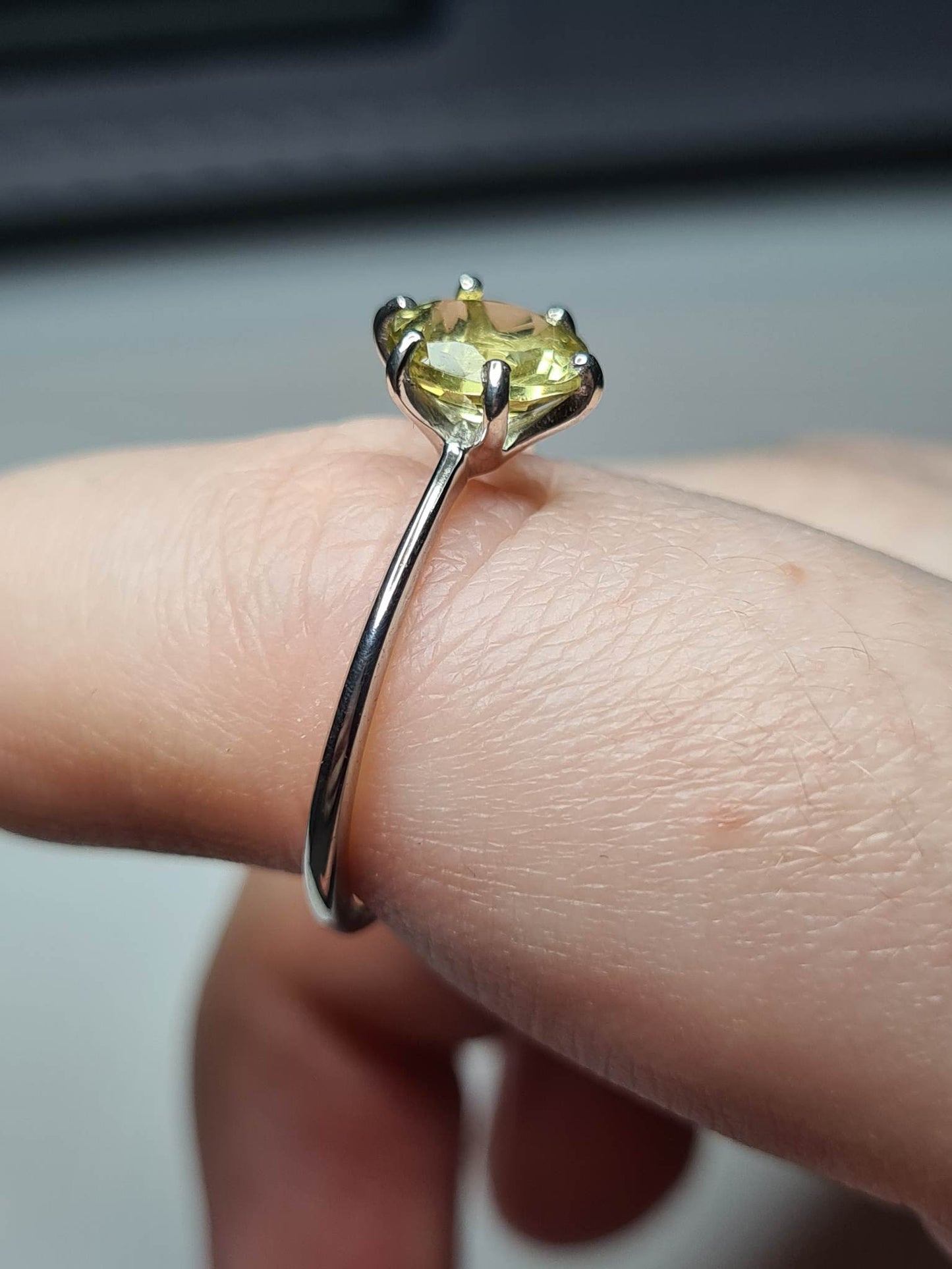 1.25 Ct. Yellow Apatite Solitaire Ring 925 Sterling Silver SIZE P