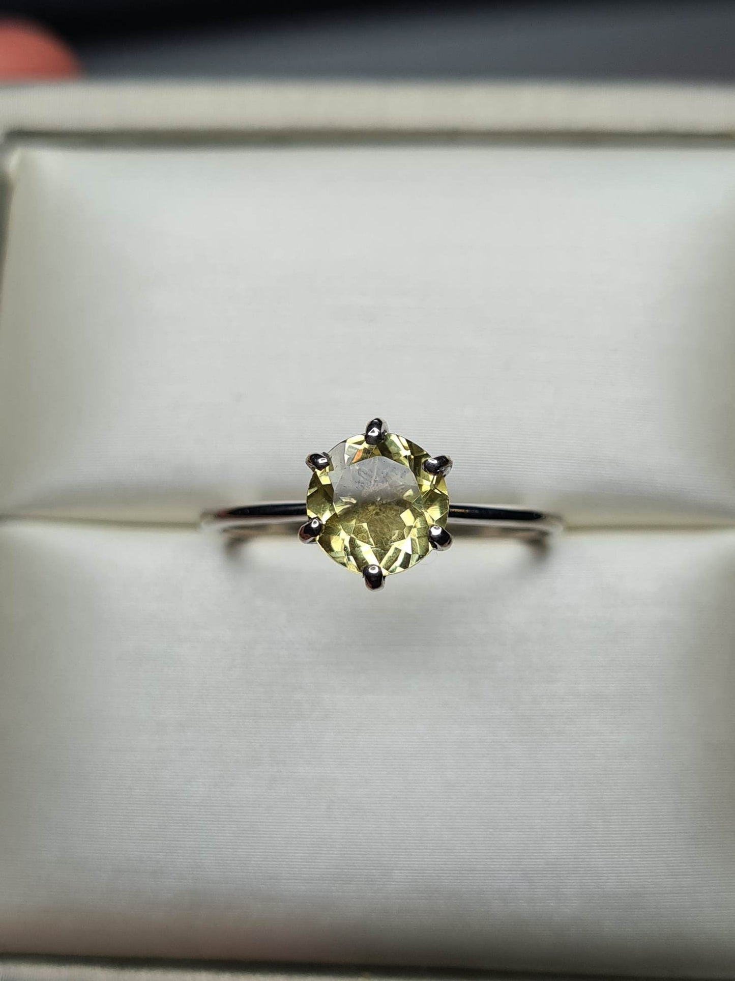 1.25 Ct. Yellow Apatite Solitaire Ring 925 Sterling Silver SIZE P