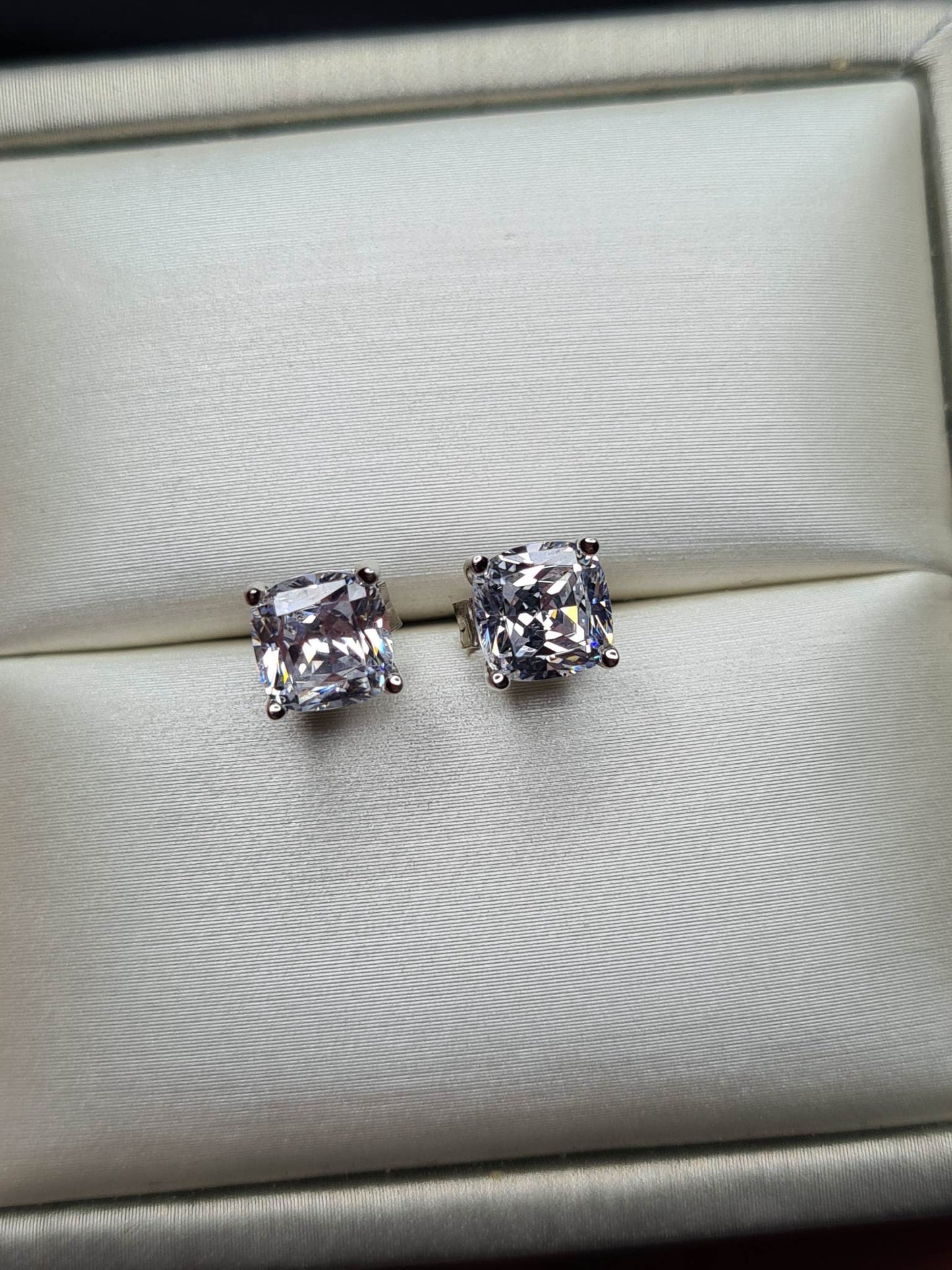 Simulated Diamond Solitaire Earrings 925 sterling silver