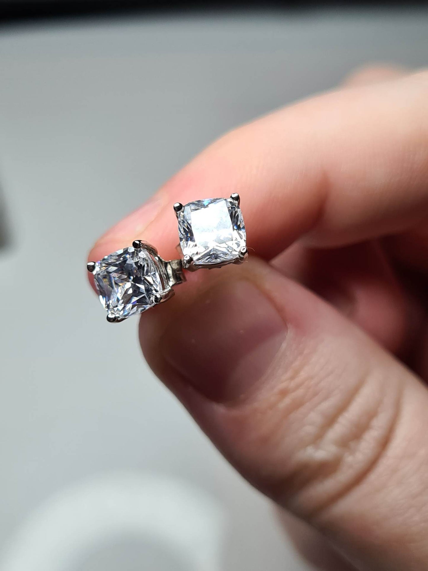 Simulated Diamond Solitaire Earrings 925 sterling silver