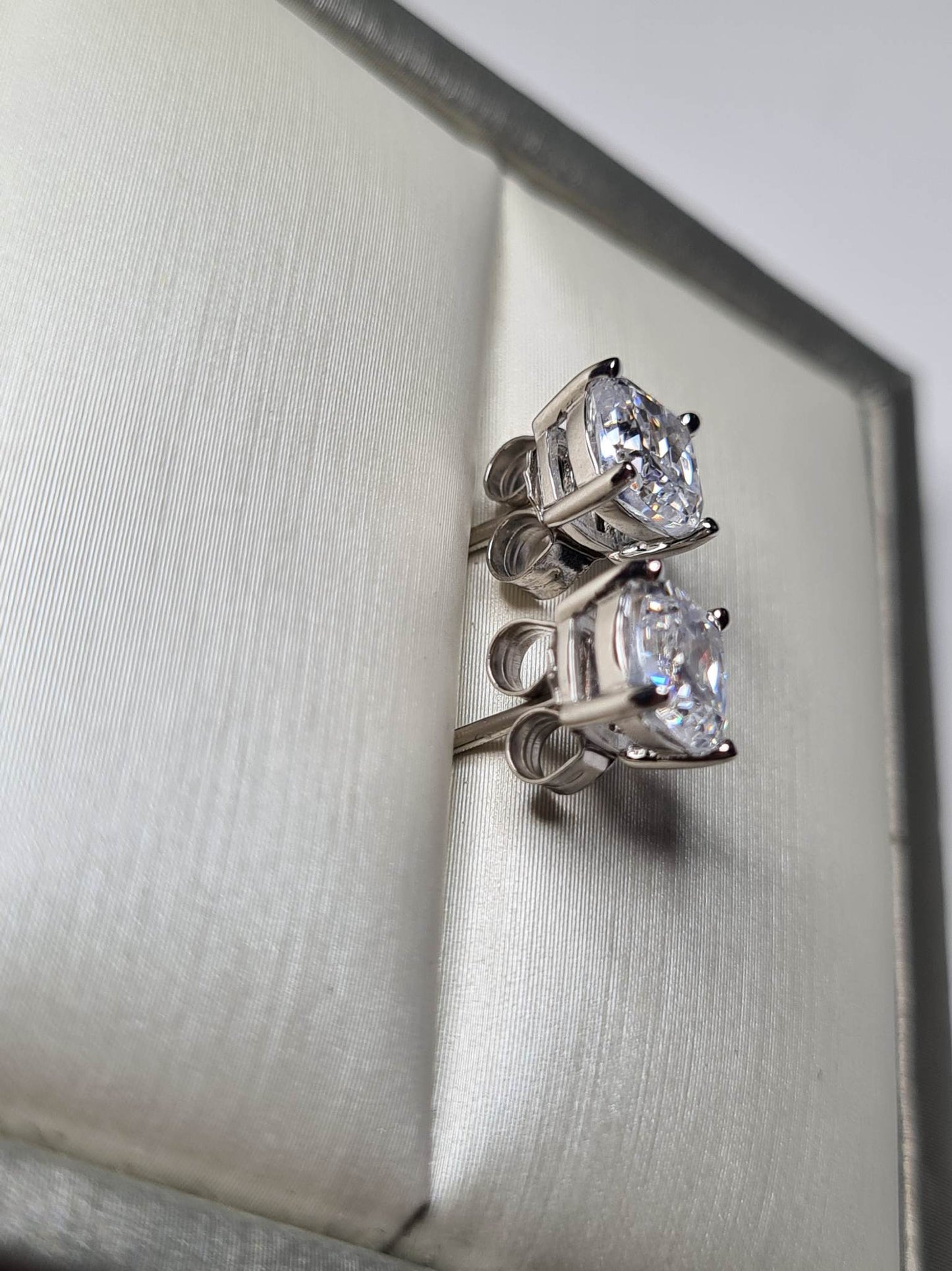 Simulated Diamond Solitaire Earrings 925 sterling silver