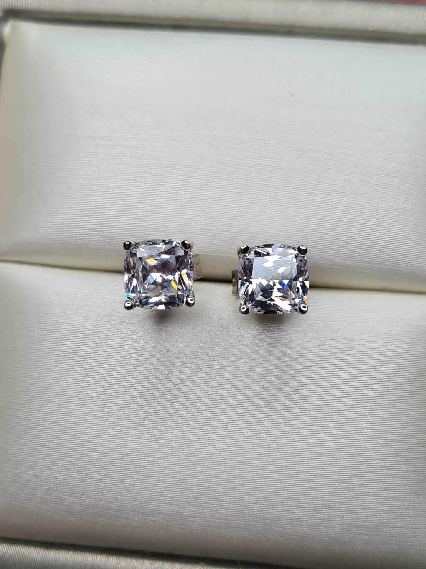 Simulated Diamond Solitaire Earrings 925 sterling silver