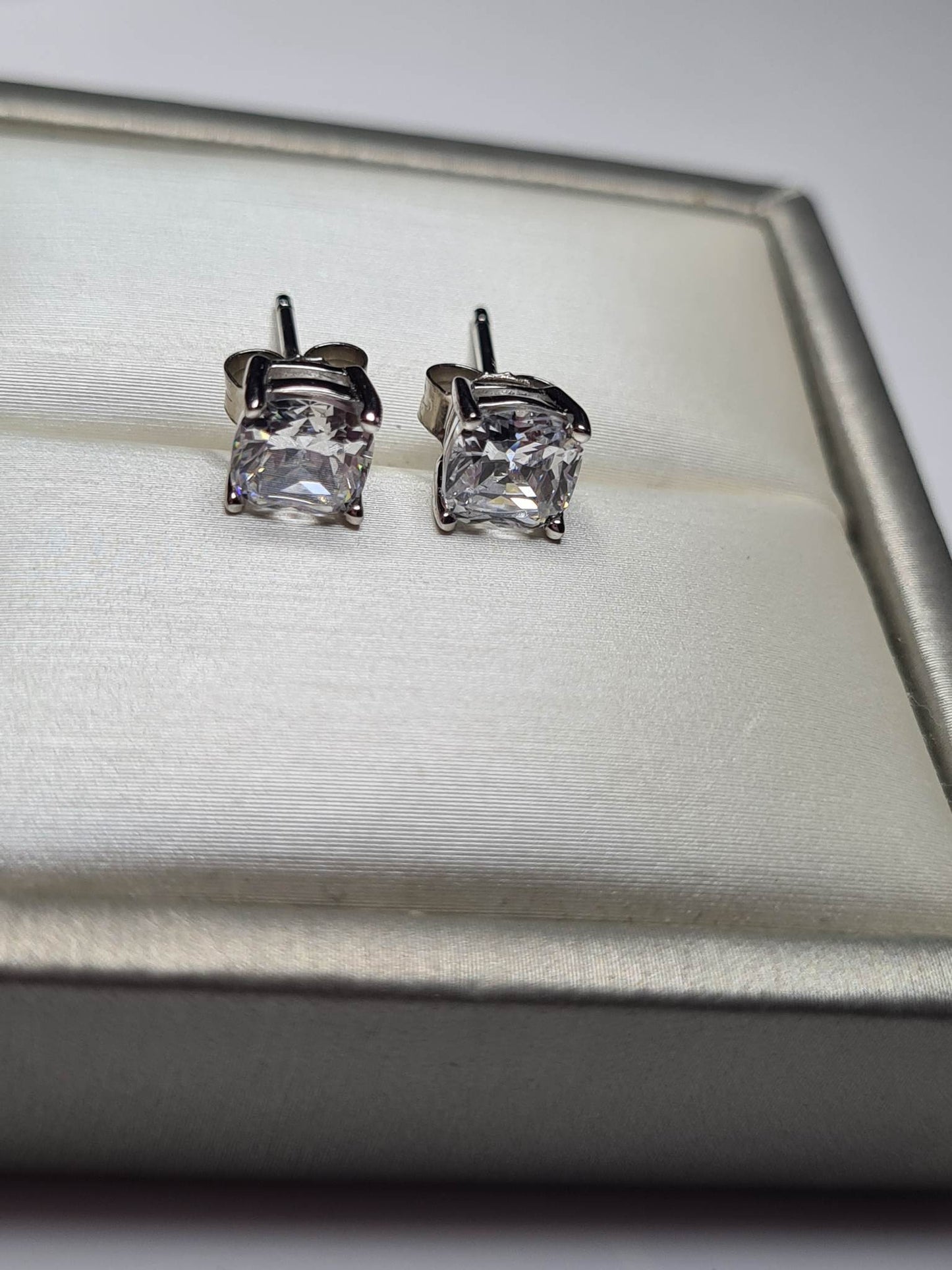 Simulated Diamond Solitaire Earrings 925 sterling silver