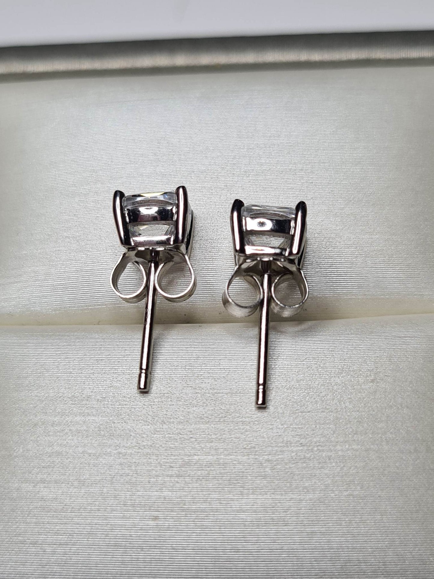 Simulated Diamond Solitaire Earrings 925 sterling silver
