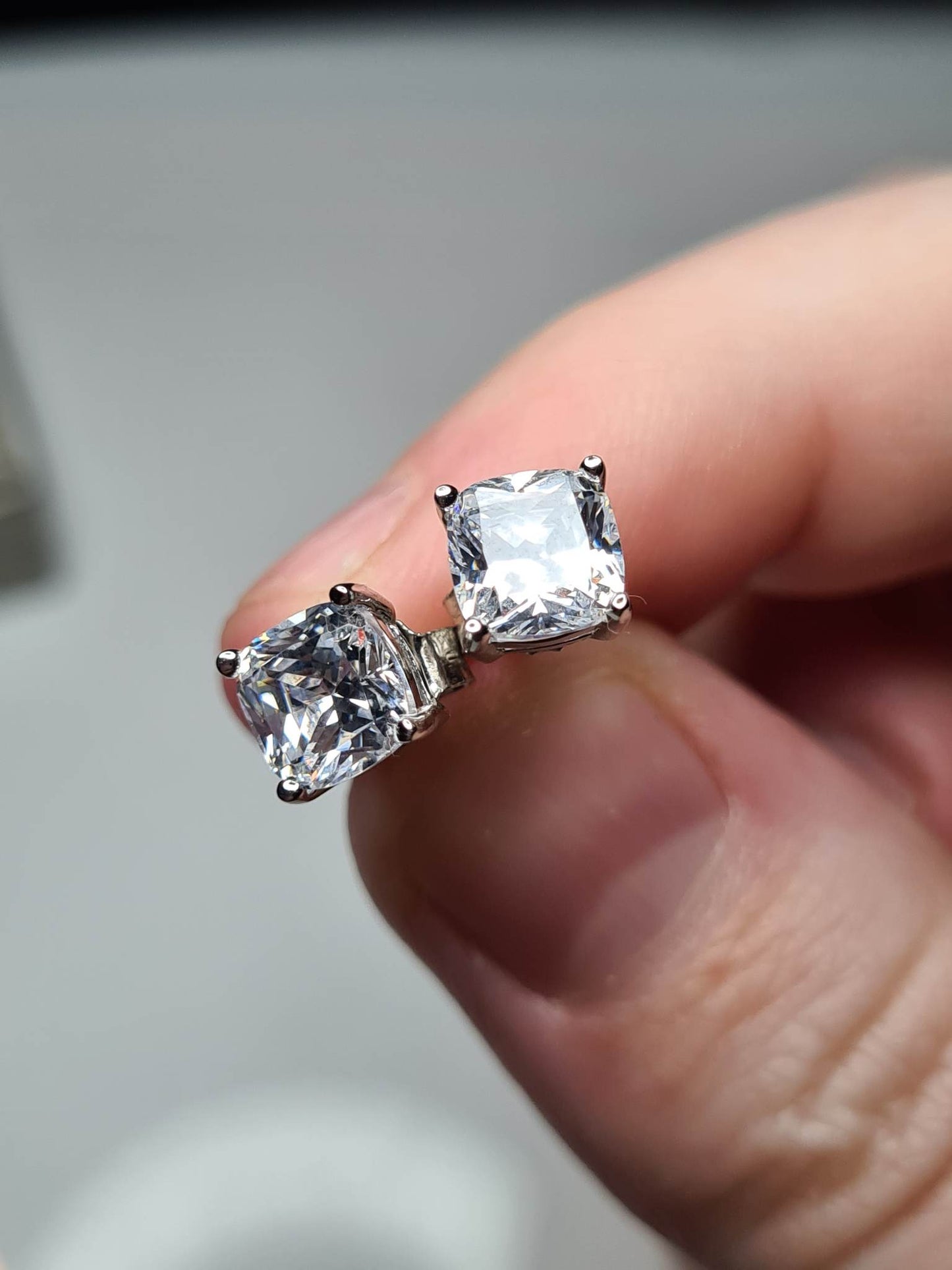 Simulated Diamond Solitaire Earrings 925 sterling silver