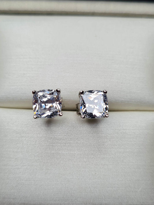 Simulated Diamond Solitaire Earrings 925 sterling silver