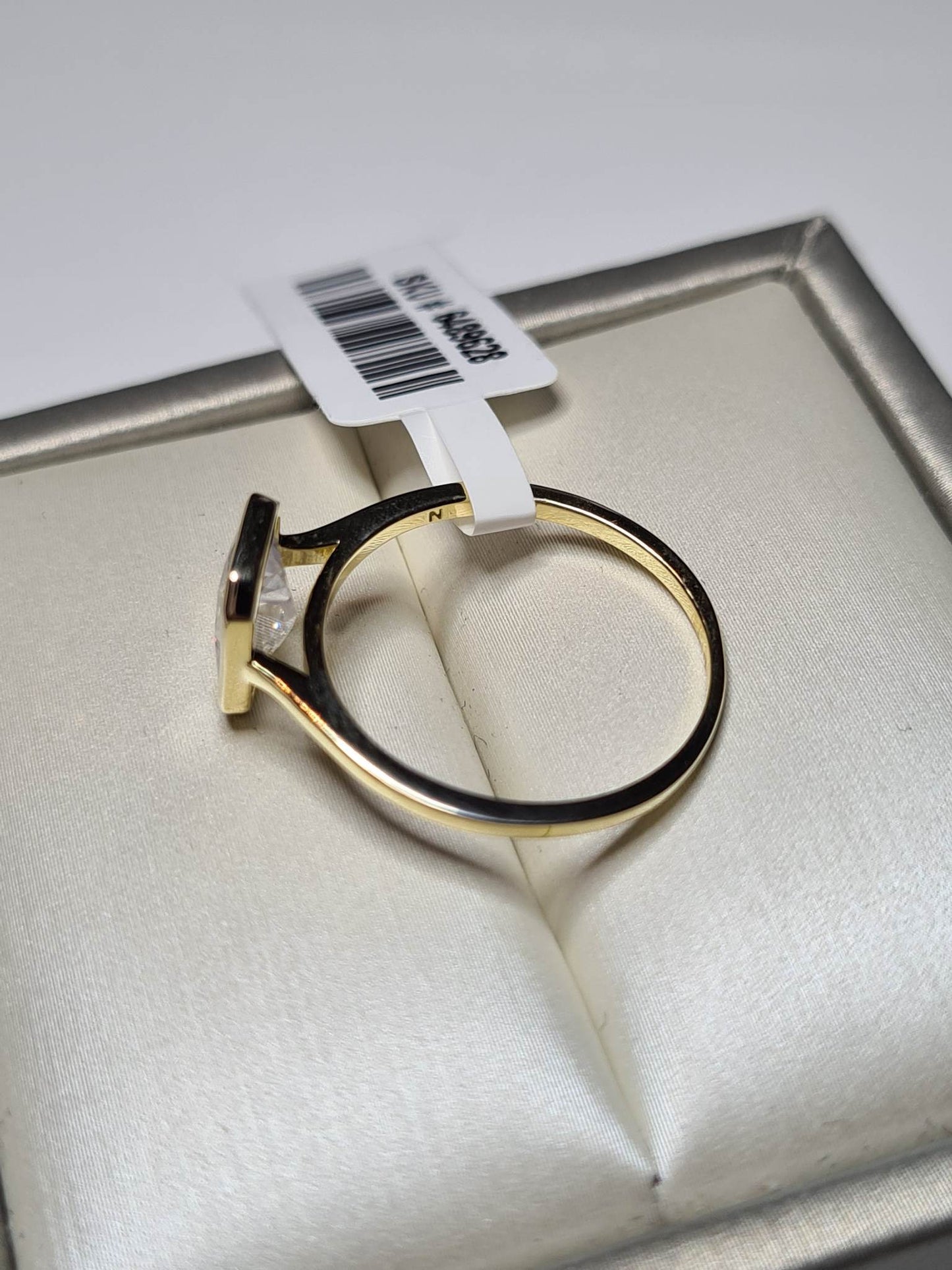 Simulated Diamond Octagon Cut Solitaire Ring SIZES N, O