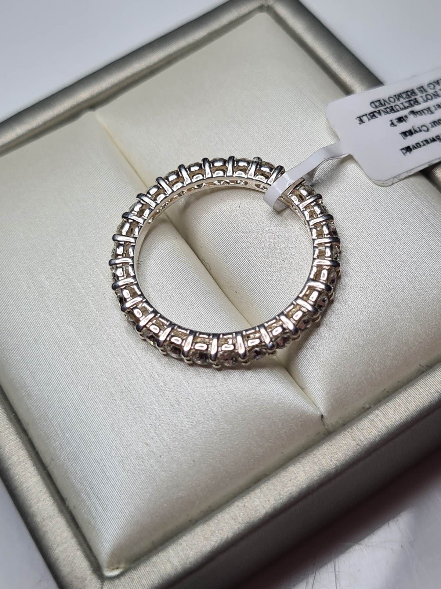 Swarovski Zirconia Eternity Ring Sterling Silver SIZE T