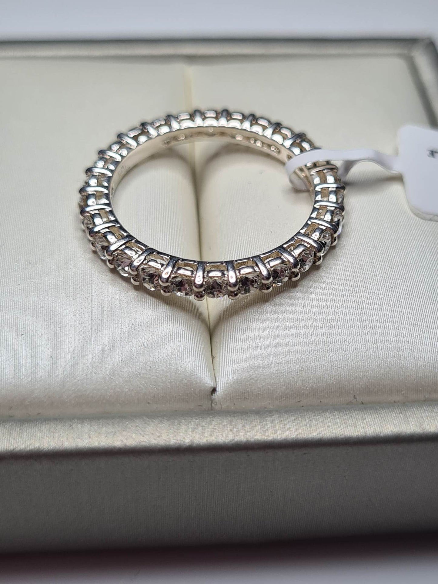 Swarovski Zirconia Eternity Ring Sterling Silver SIZE T