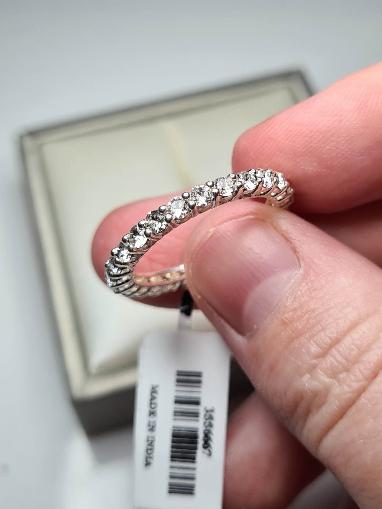 Swarovski Zirconia Eternity Ring Sterling Silver SIZE T