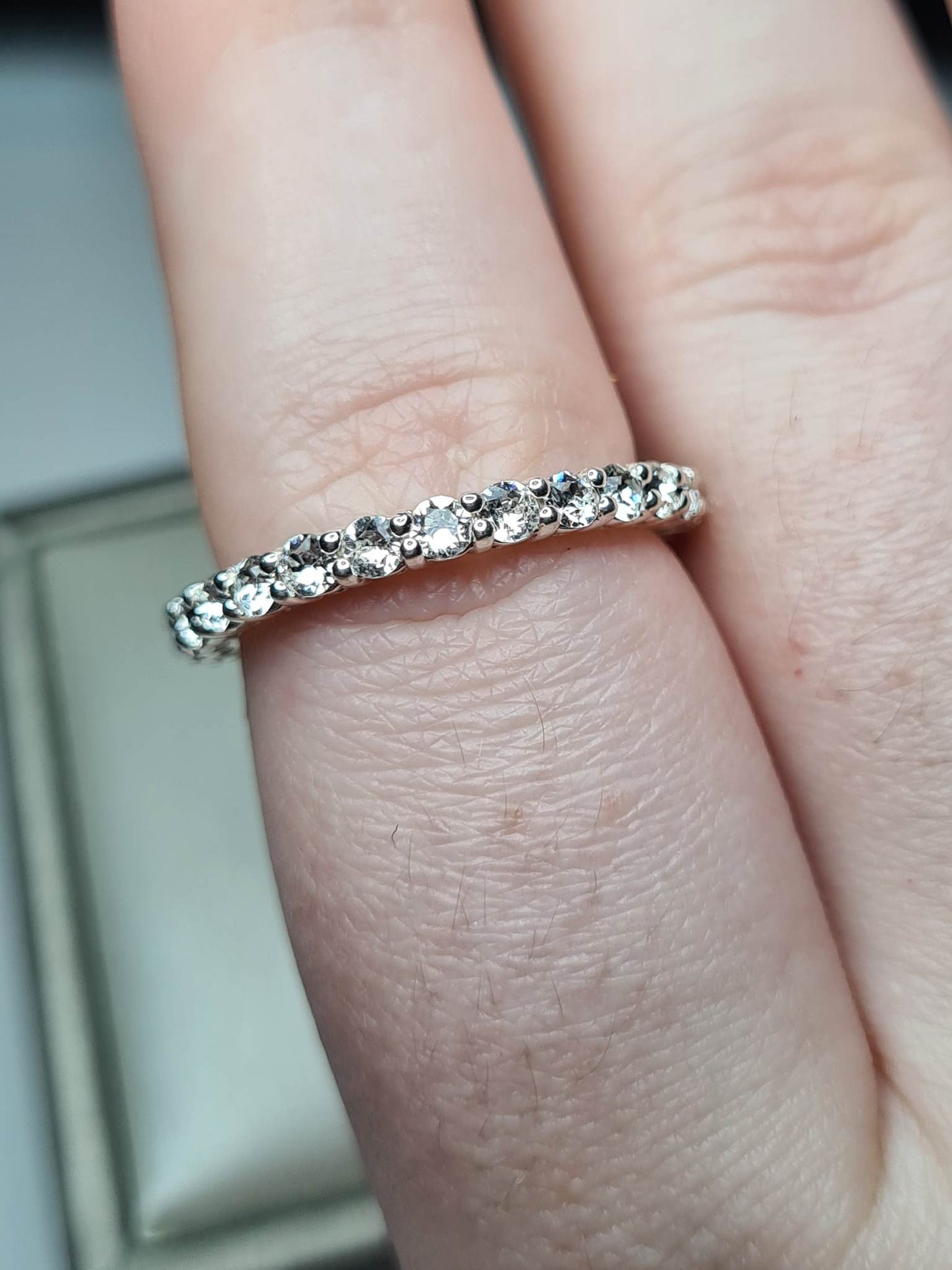 Swarovski Zirconia Eternity Ring Sterling Silver SIZE T