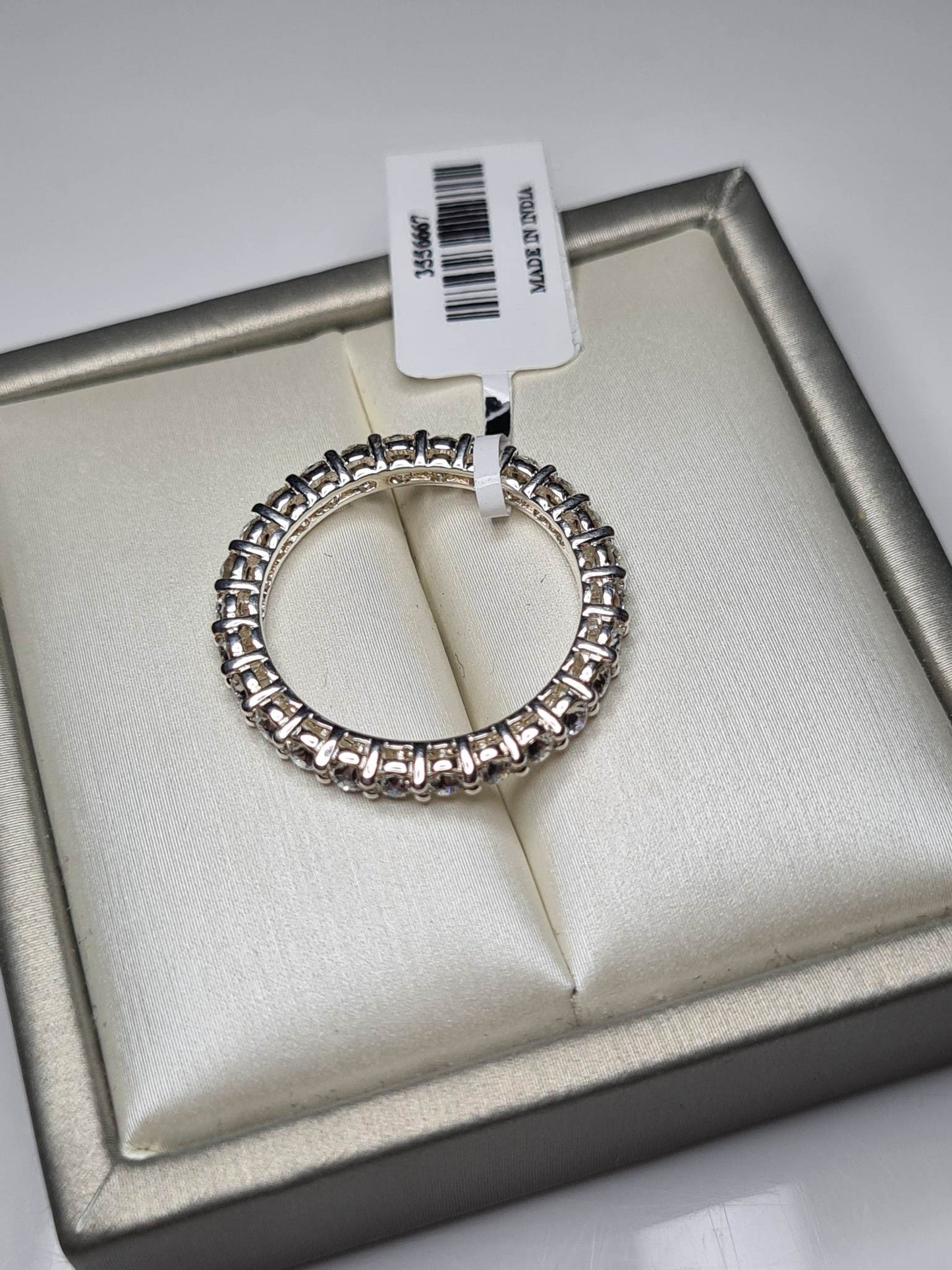 Swarovski Zirconia Eternity Ring Sterling Silver SIZE T