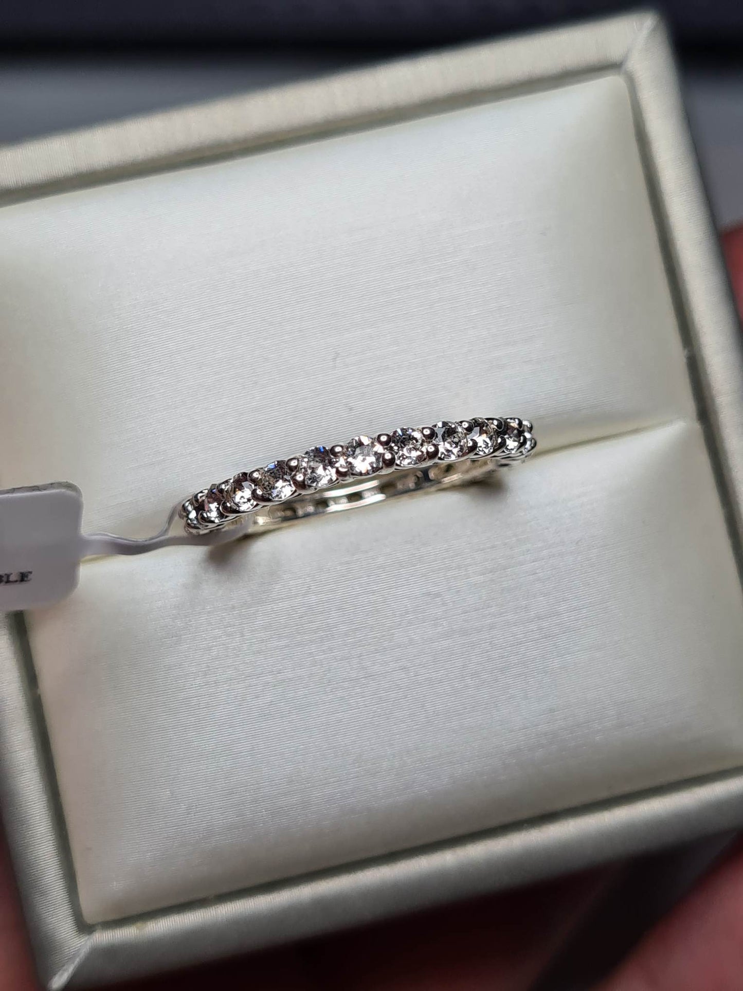 Swarovski Zirconia Eternity Ring Sterling Silver SIZE T