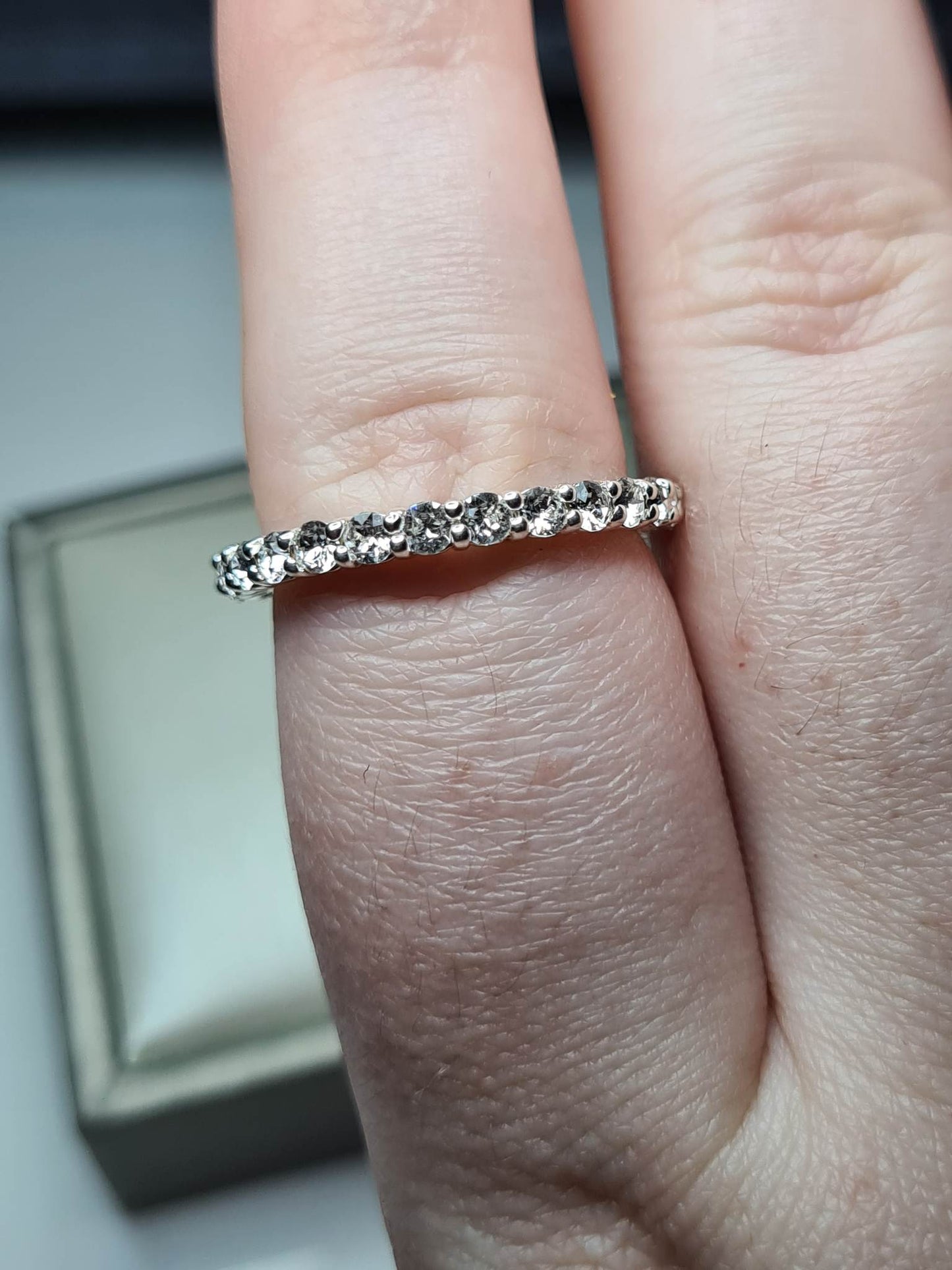 Swarovski Zirconia Eternity Ring Sterling Silver SIZE T